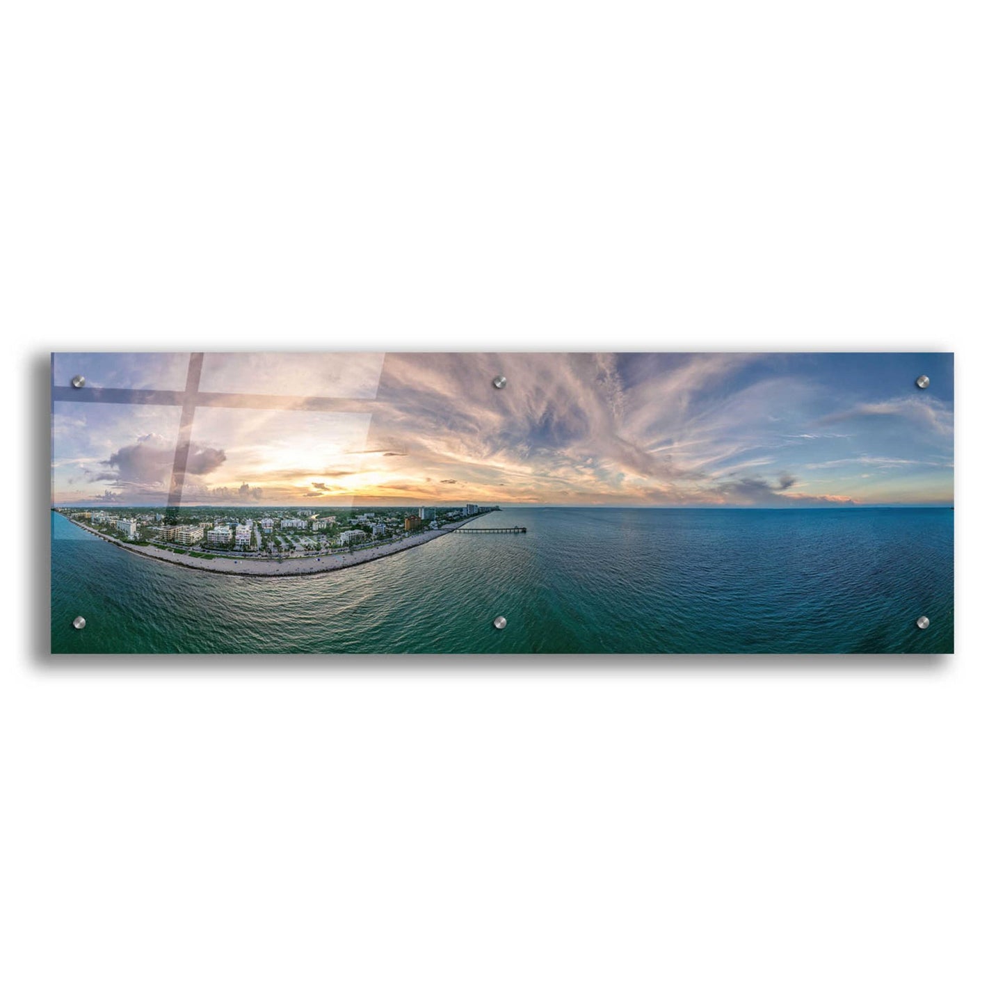 Epic Art 'Deerfield Beach, Florida' by Epic Portfolio, Acrylic Glass Wall Art,36x12