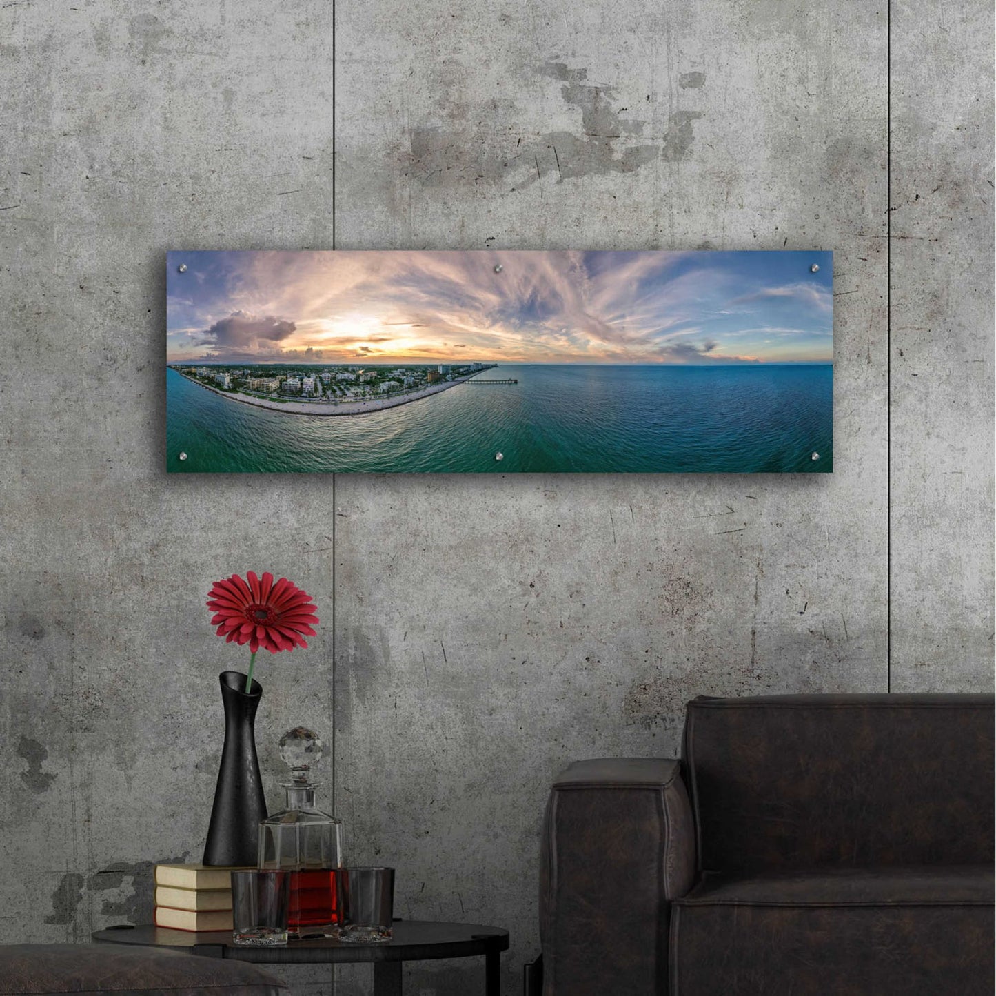 Epic Art 'Deerfield Beach, Florida' by Epic Portfolio, Acrylic Glass Wall Art,48x16