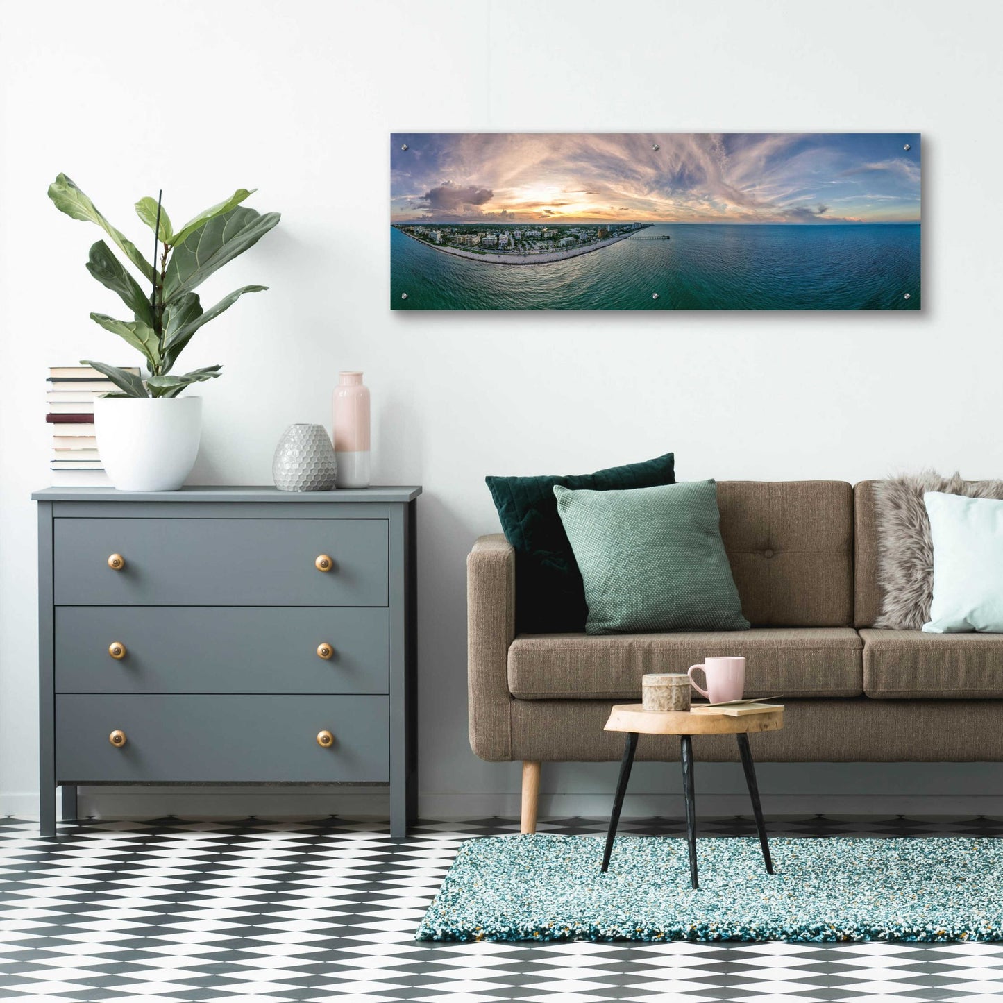 Epic Art 'Deerfield Beach, Florida' by Epic Portfolio, Acrylic Glass Wall Art,48x16