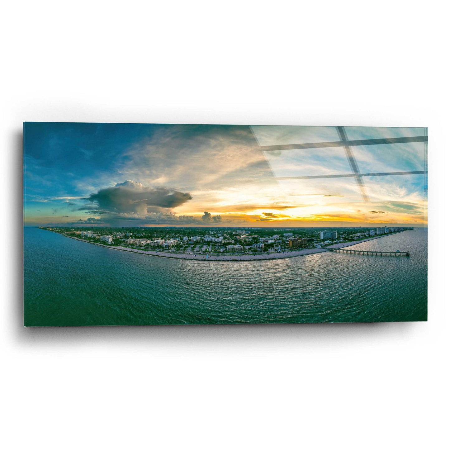 Epic Art 'Florida - Deerfield Beach 1' by Epic Portfolio, Acrylic Glass Wall Art,24x12