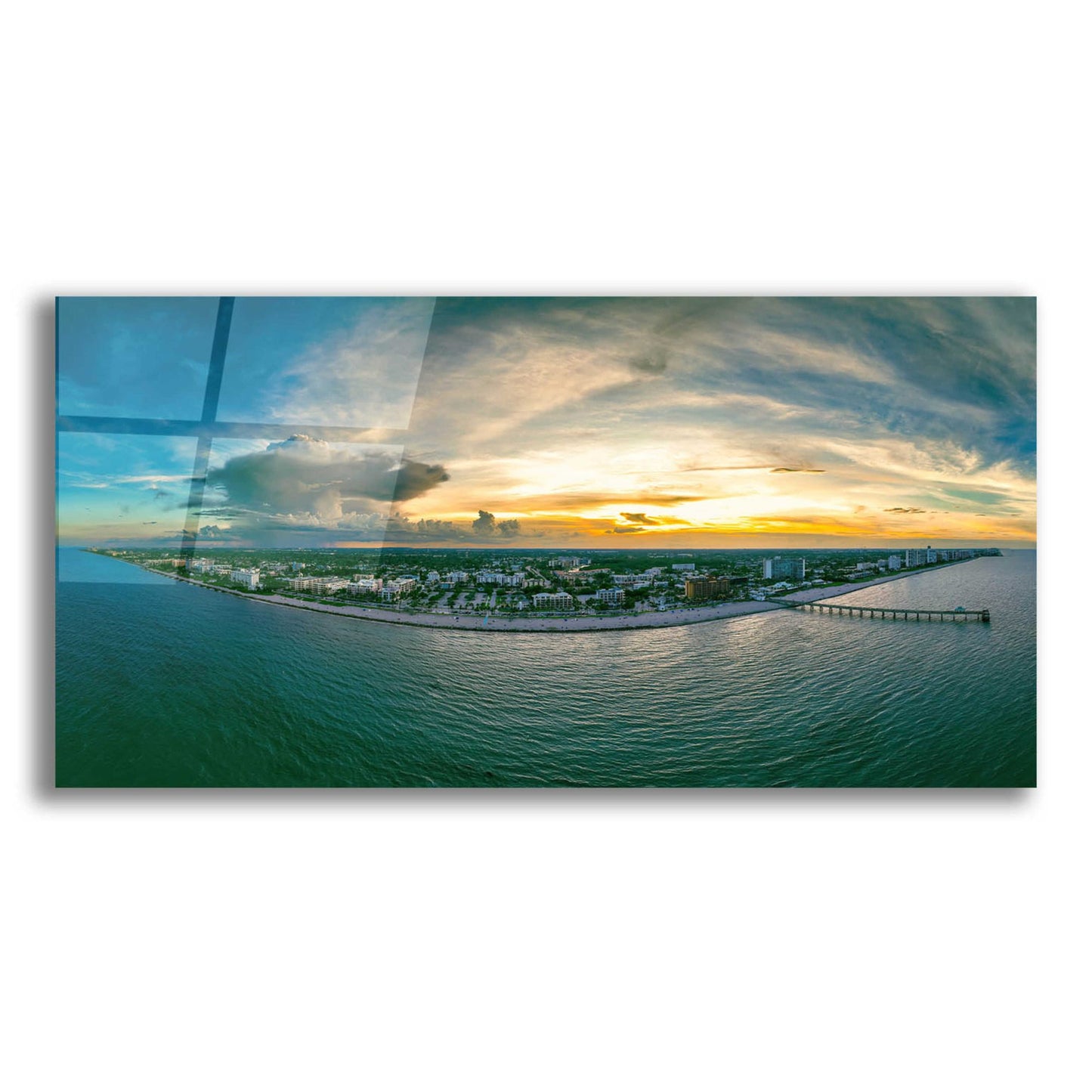 Epic Art 'Florida - Deerfield Beach 1' by Epic Portfolio, Acrylic Glass Wall Art,24x12