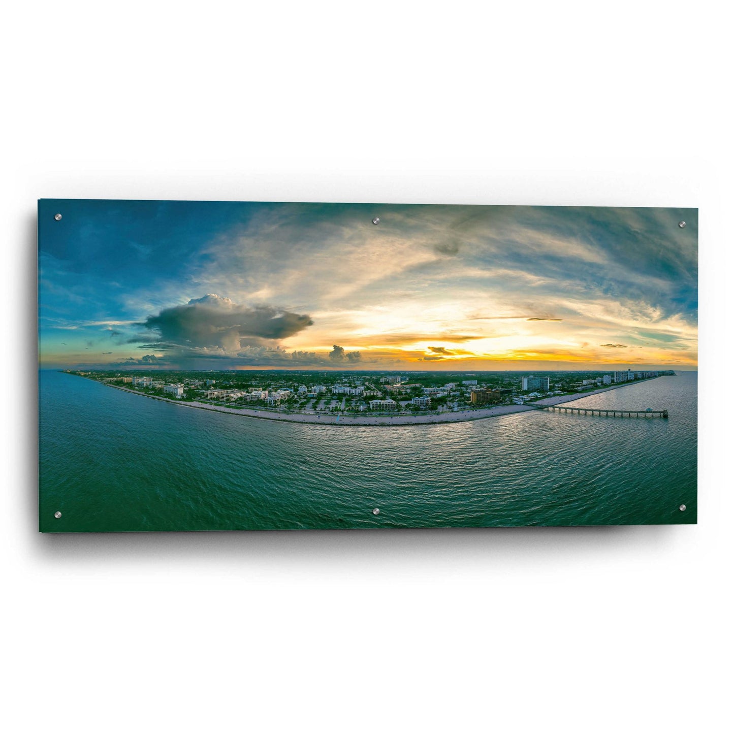 Epic Art 'Florida - Deerfield Beach 1' by Epic Portfolio, Acrylic Glass Wall Art,48x24