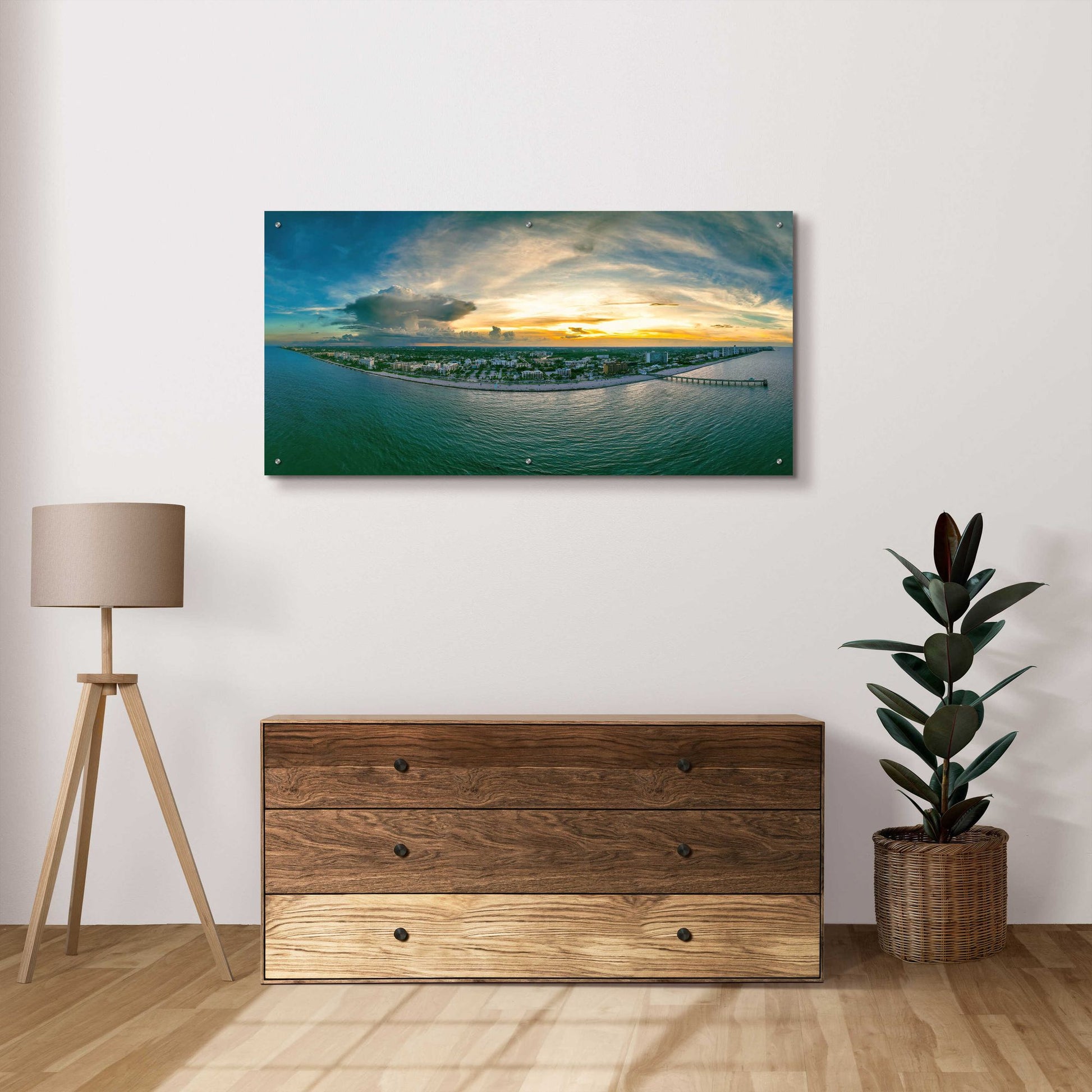 Epic Art 'Florida - Deerfield Beach 1' by Epic Portfolio, Acrylic Glass Wall Art,48x24