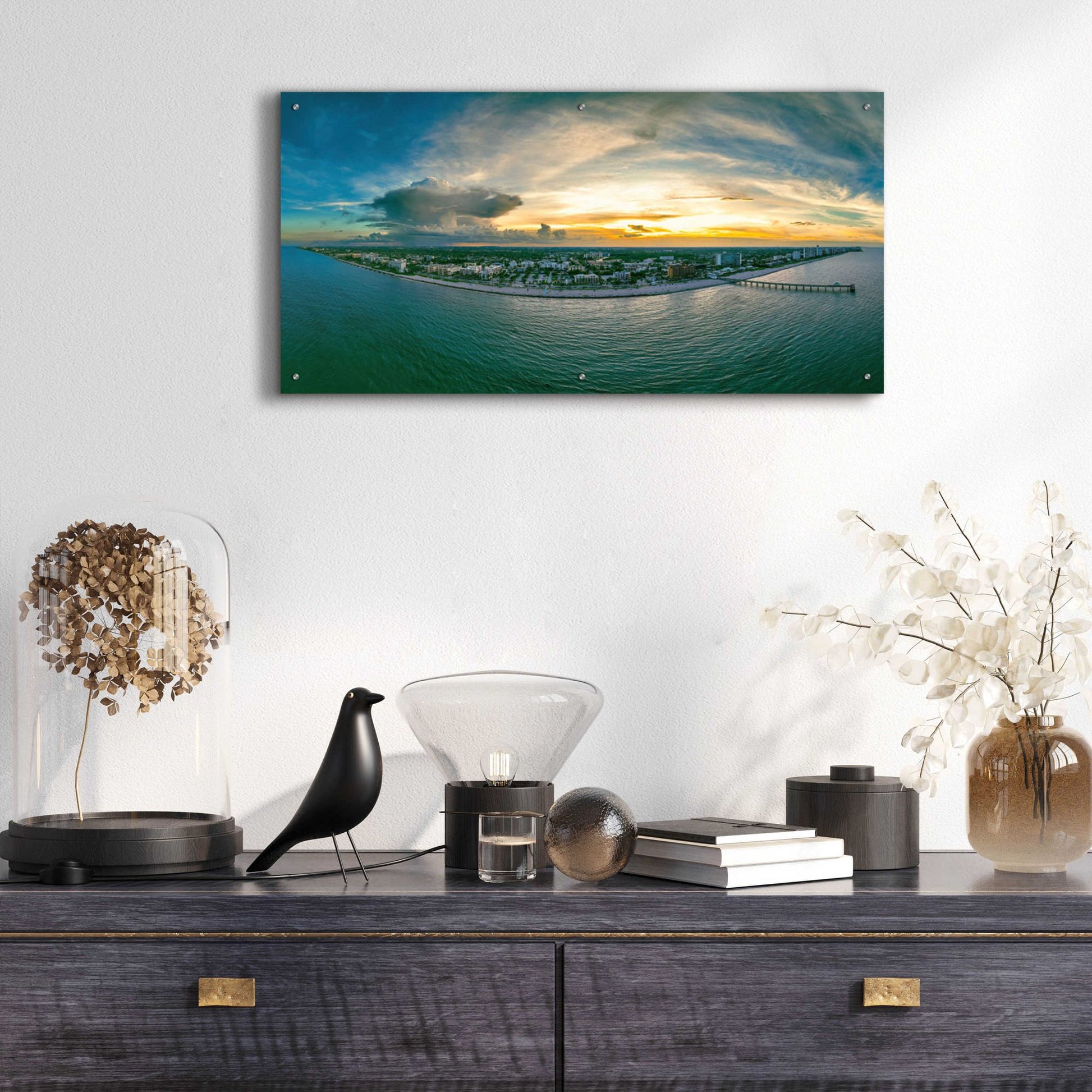 Epic Art 'Florida - Deerfield Beach 1' by Epic Portfolio, Acrylic Glass Wall Art,48x24