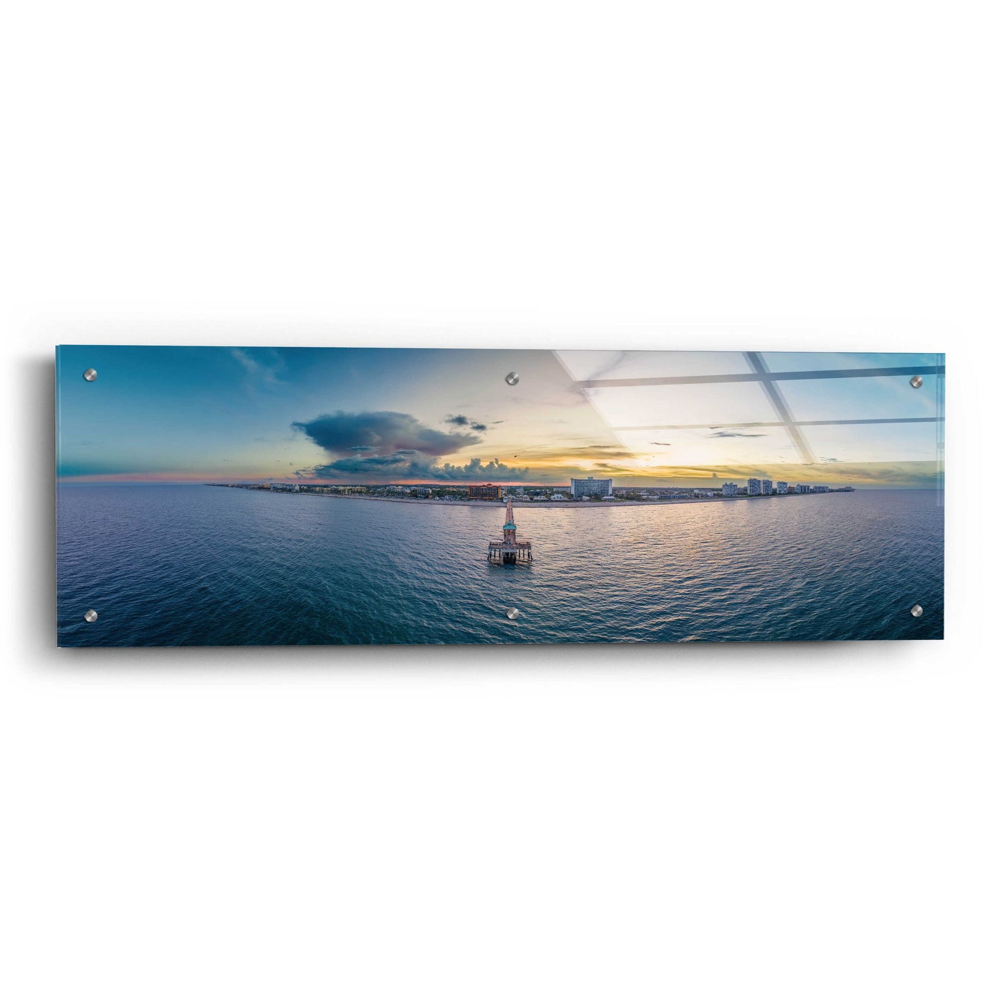 Epic Art 'Florida - Deerfield Beach 2' by Epic Portfolio, Acrylic Glass Wall Art,36x12