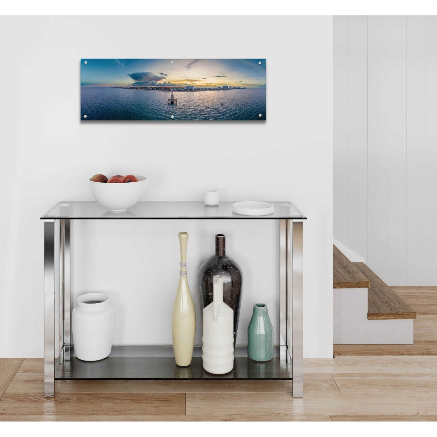 Epic Art 'Florida - Deerfield Beach 2' by Epic Portfolio, Acrylic Glass Wall Art,36x12