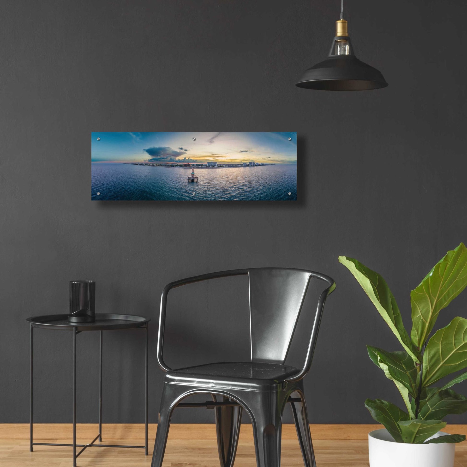 Epic Art 'Florida - Deerfield Beach 2' by Epic Portfolio, Acrylic Glass Wall Art,36x12