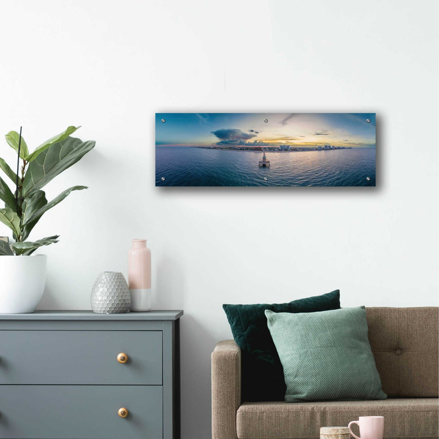 Epic Art 'Florida - Deerfield Beach 2' by Epic Portfolio, Acrylic Glass Wall Art,36x12