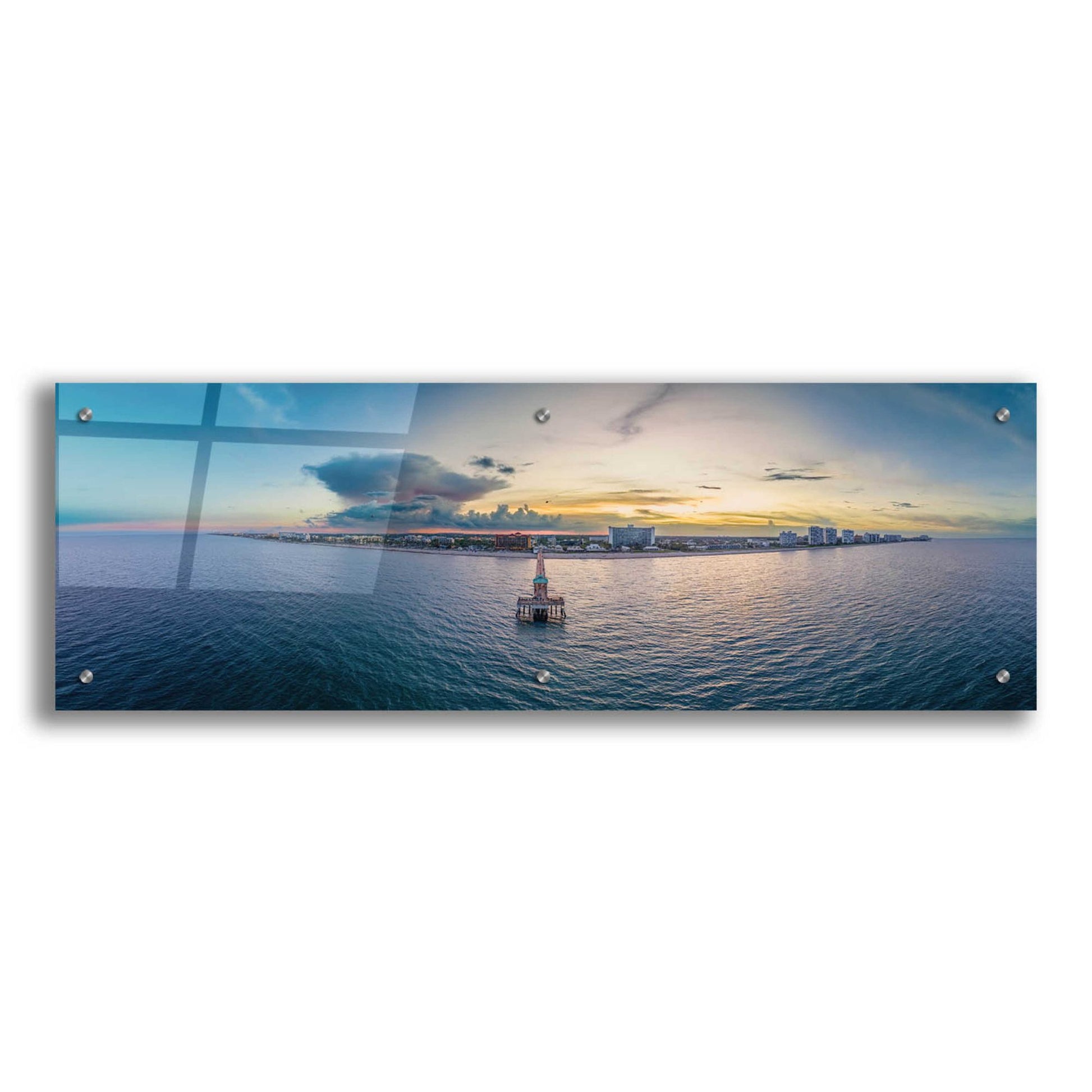 Epic Art 'Florida - Deerfield Beach 2' by Epic Portfolio, Acrylic Glass Wall Art,36x12