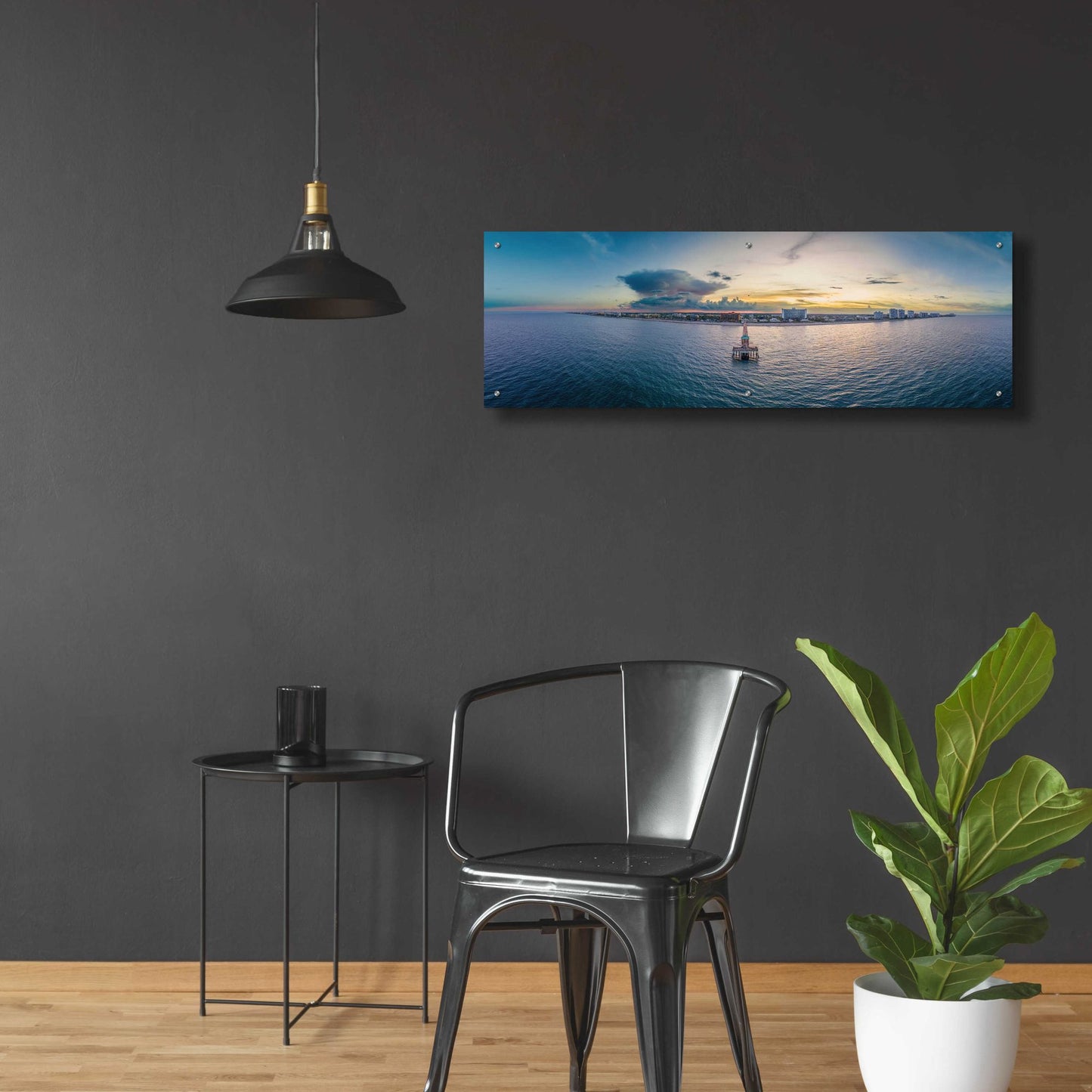 Epic Art 'Florida - Deerfield Beach 2' by Epic Portfolio, Acrylic Glass Wall Art,48x16