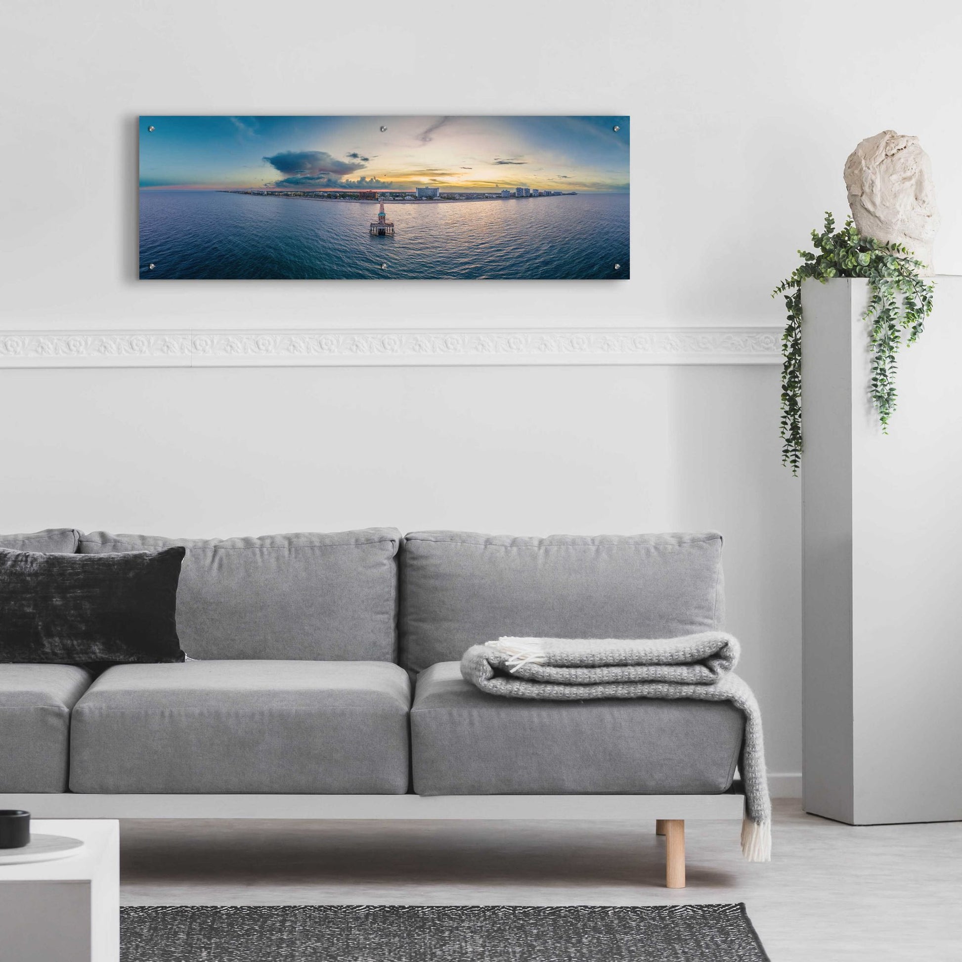 Epic Art 'Florida - Deerfield Beach 2' by Epic Portfolio, Acrylic Glass Wall Art,48x16