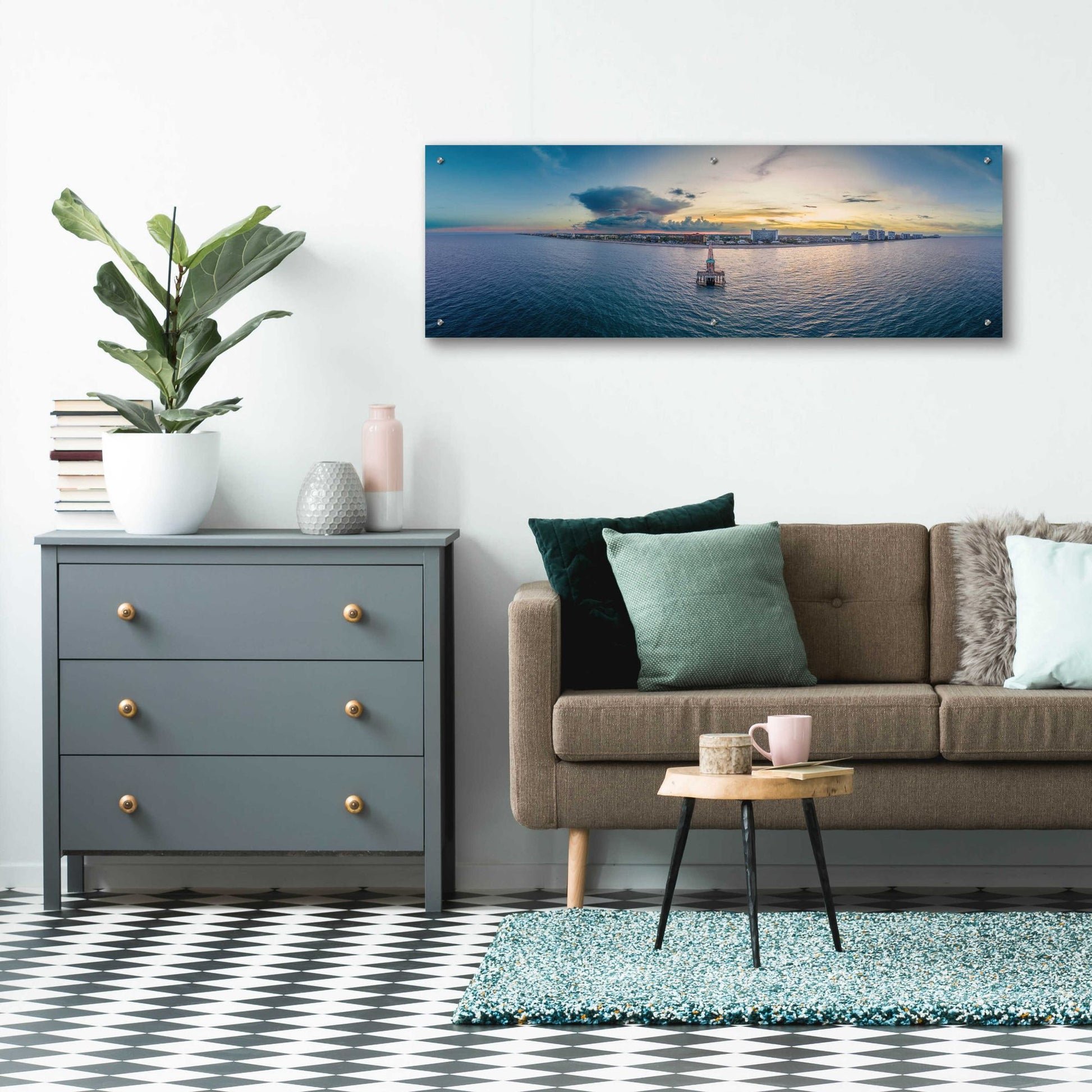 Epic Art 'Florida - Deerfield Beach 2' by Epic Portfolio, Acrylic Glass Wall Art,48x16