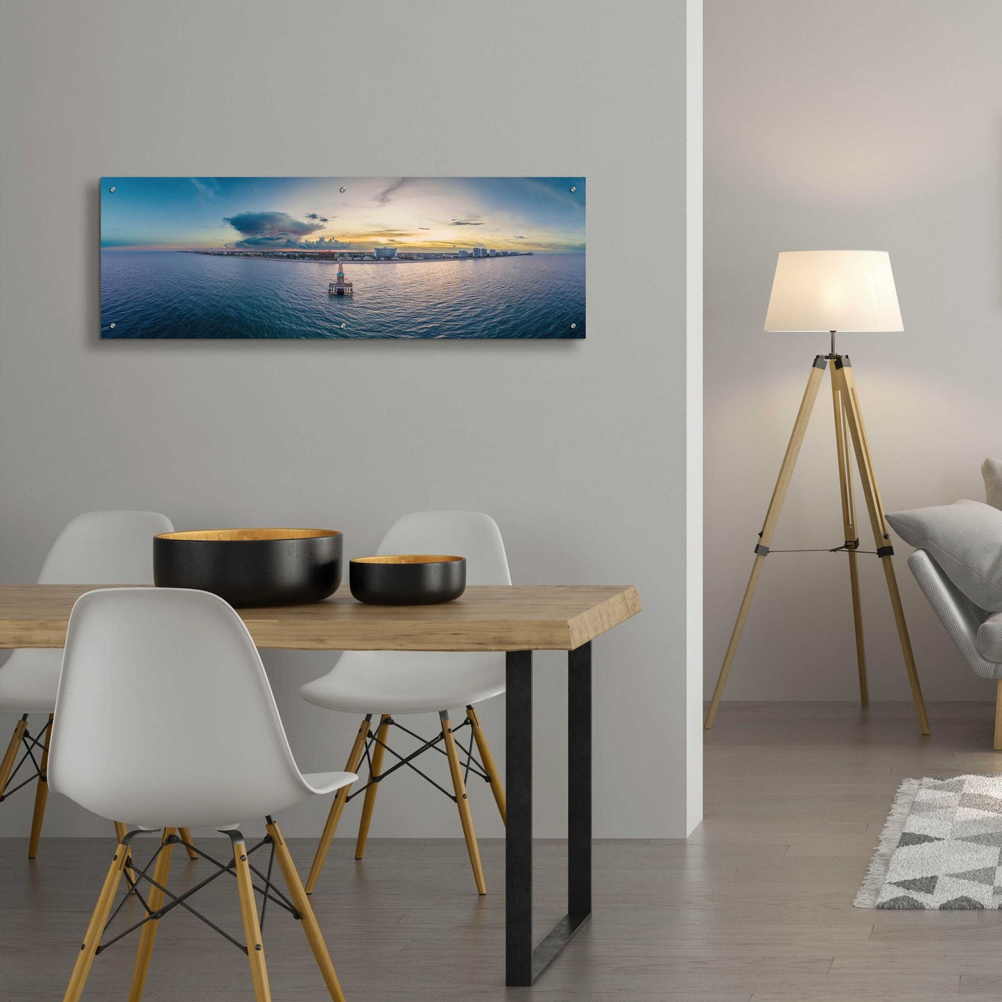 Epic Art 'Florida - Deerfield Beach 2' by Epic Portfolio, Acrylic Glass Wall Art,48x16