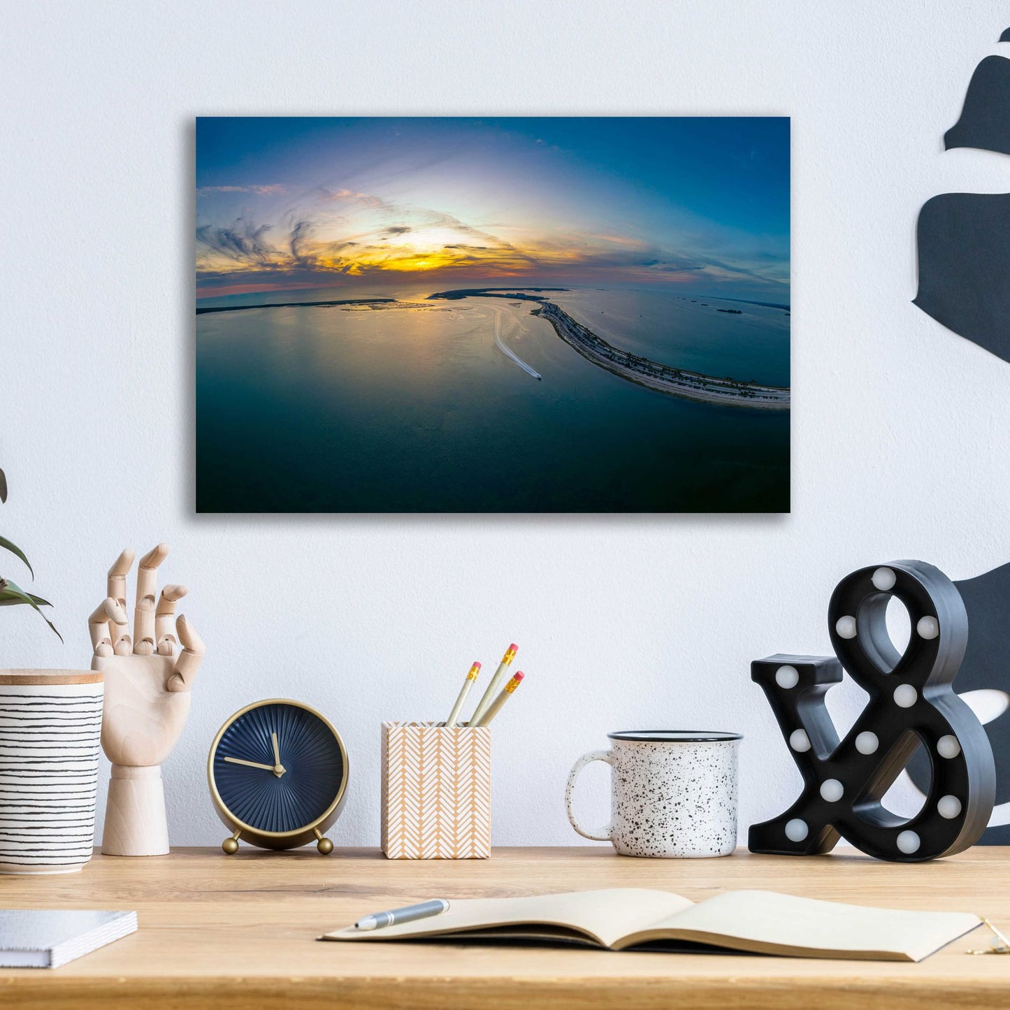 Epic Art 'Florida - Dunedin Caseway Sunset' by Epic Portfolio, Acrylic Glass Wall Art,16x12