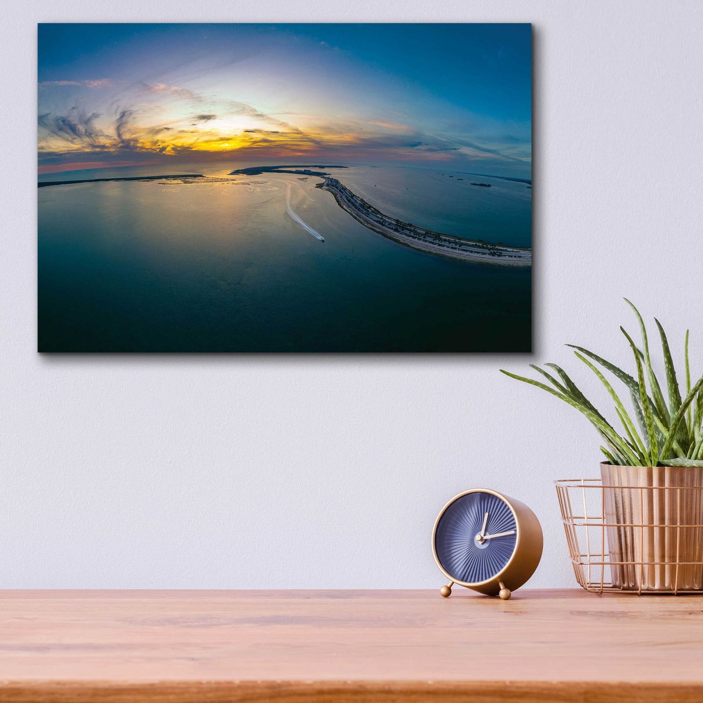 Epic Art 'Florida - Dunedin Caseway Sunset' by Epic Portfolio, Acrylic Glass Wall Art,16x12