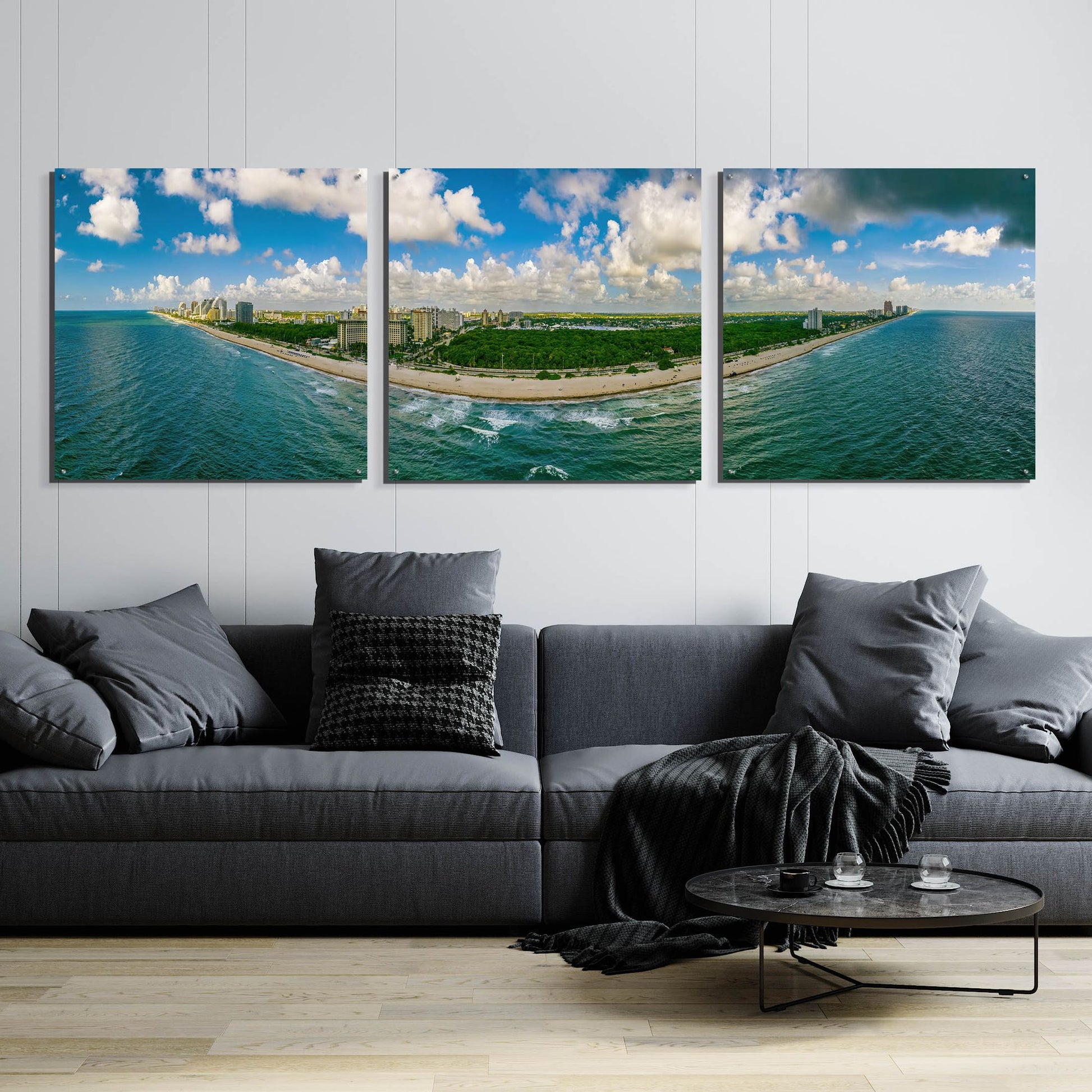 Epic Art 'Beautiful Fort Lauderdale, Florida' by Epic Portfolio, Acrylic Glass Wall Art, 3 Piece Set,108x36