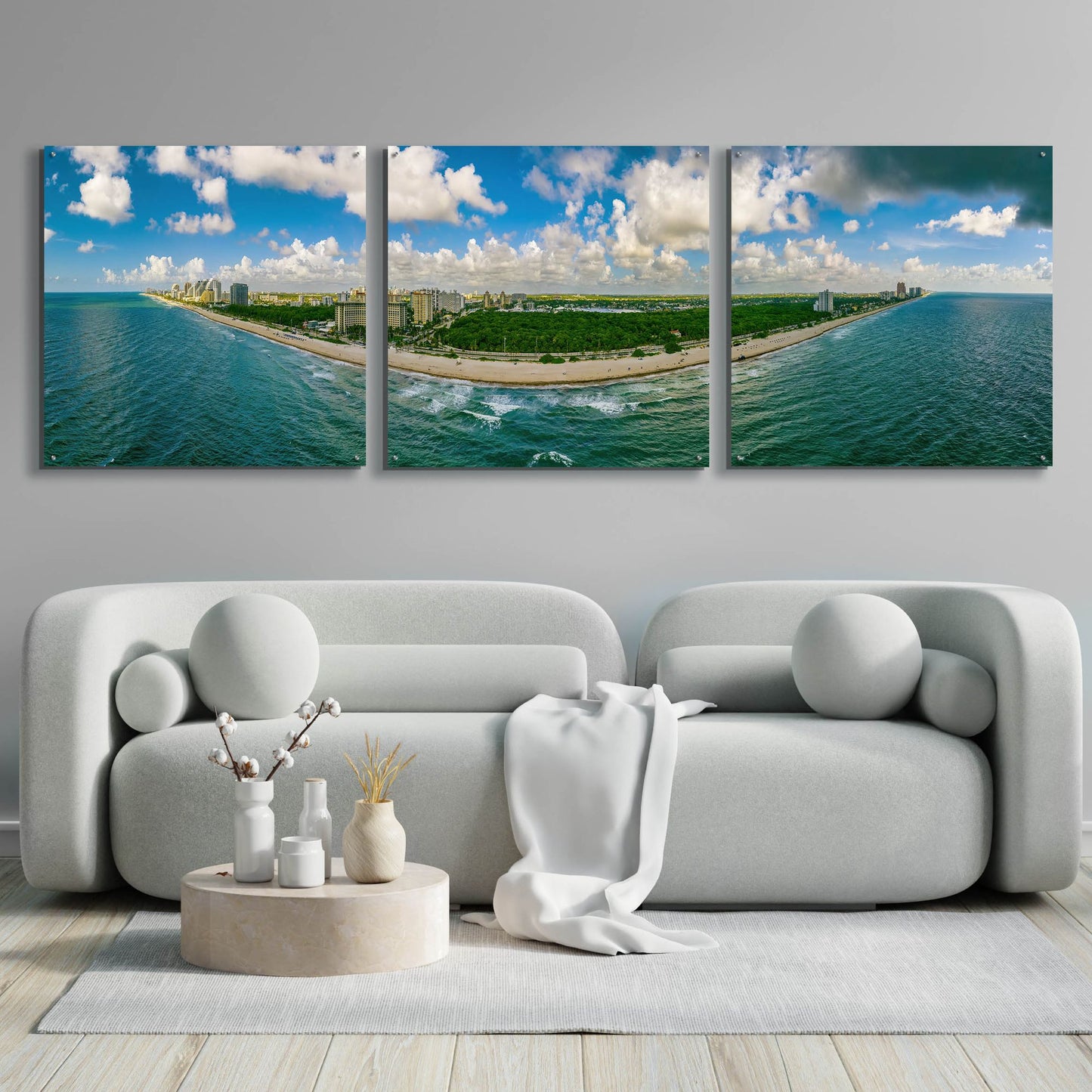 Epic Art 'Beautiful Fort Lauderdale, Florida' by Epic Portfolio, Acrylic Glass Wall Art, 3 Piece Set,108x36