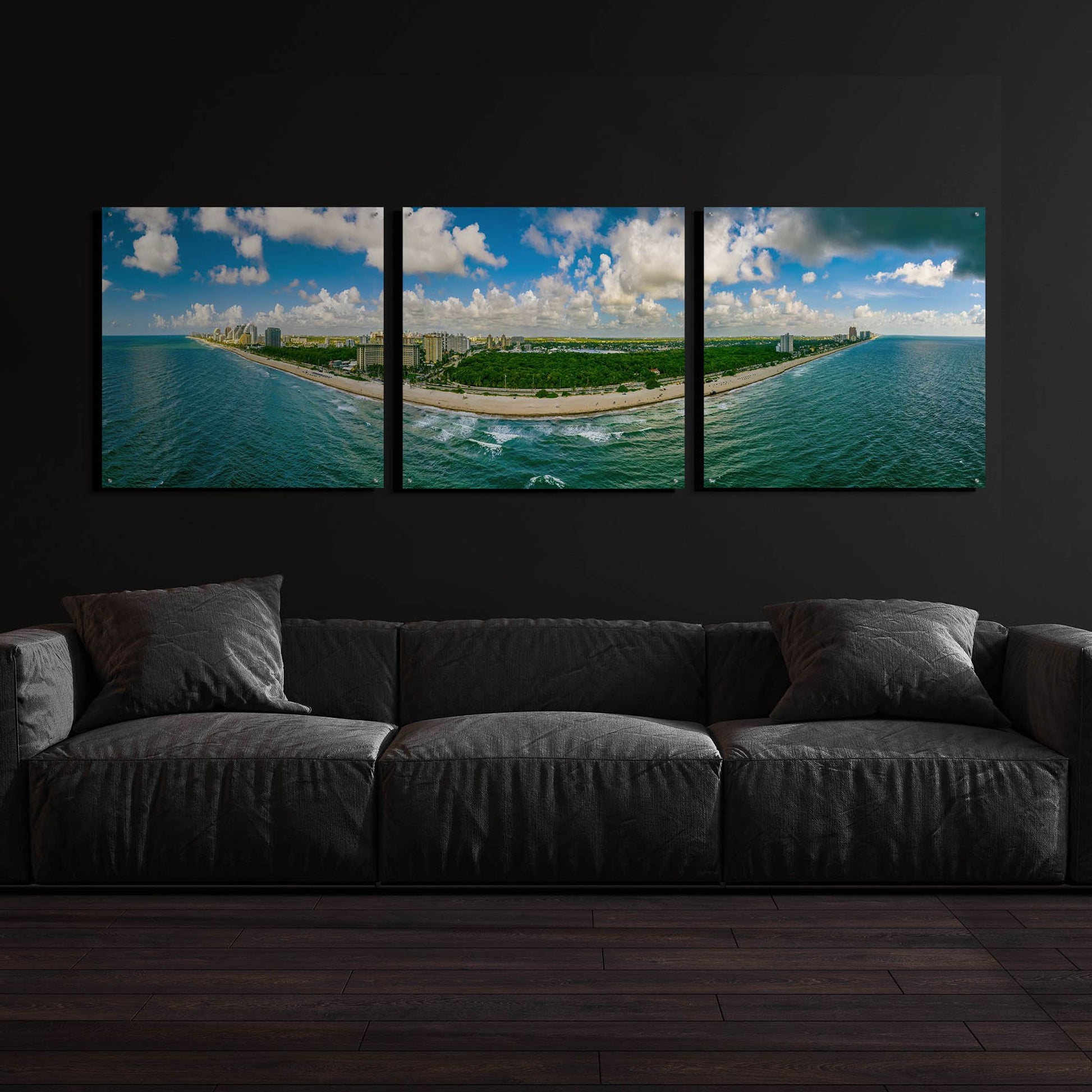 Epic Art 'Beautiful Fort Lauderdale, Florida' by Epic Portfolio, Acrylic Glass Wall Art, 3 Piece Set,108x36