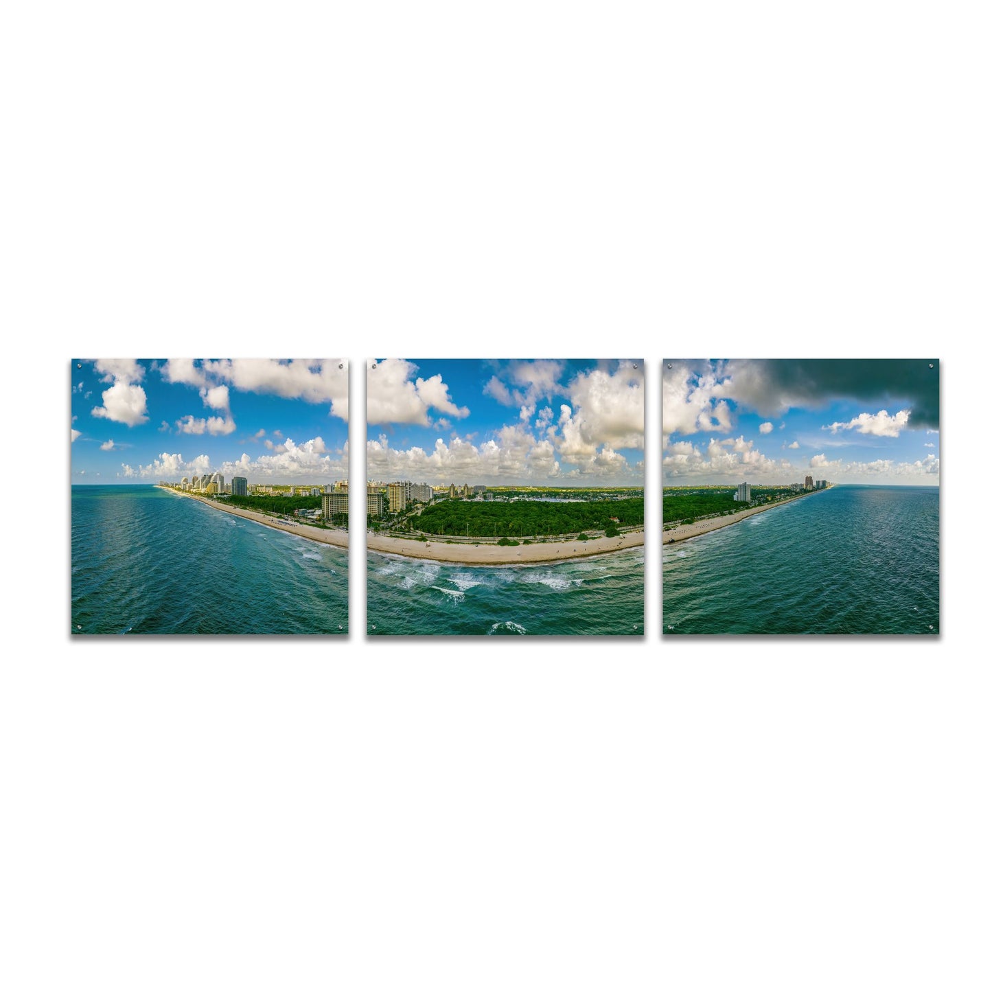 Epic Art 'Beautiful Fort Lauderdale, Florida' by Epic Portfolio, Acrylic Glass Wall Art, 3 Piece Set,108x36