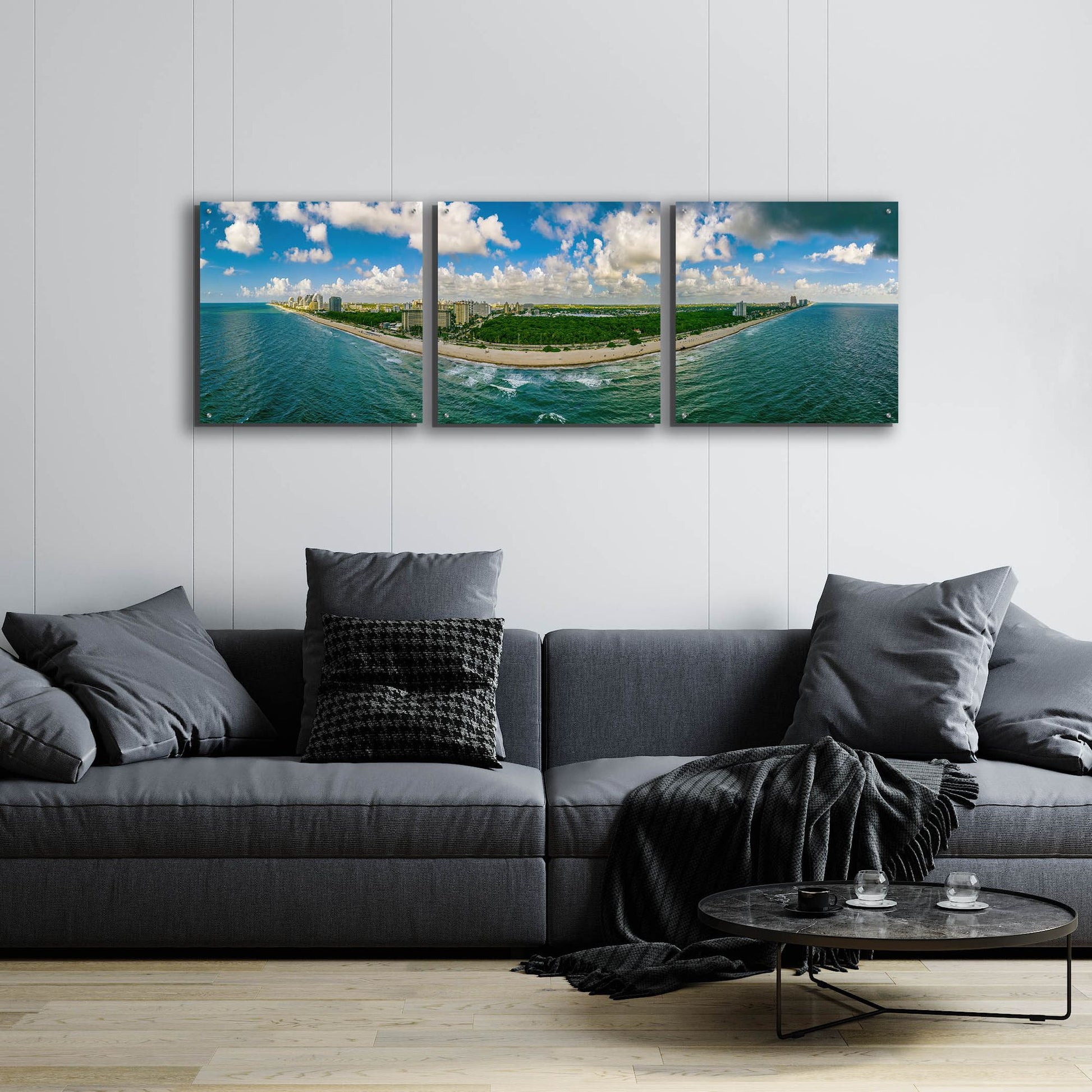 Epic Art 'Beautiful Fort Lauderdale, Florida' by Epic Portfolio, Acrylic Glass Wall Art, 3 Piece Set,72x24