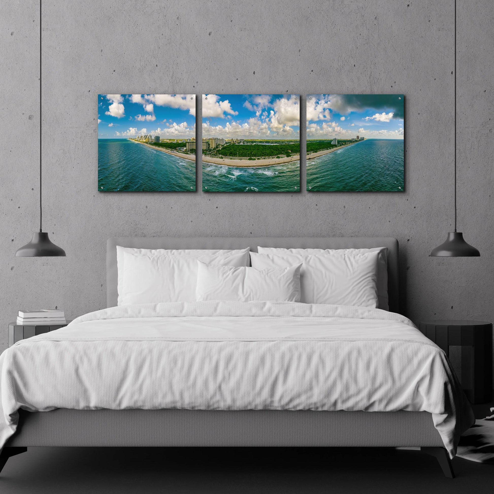 Epic Art 'Beautiful Fort Lauderdale, Florida' by Epic Portfolio, Acrylic Glass Wall Art, 3 Piece Set,72x24