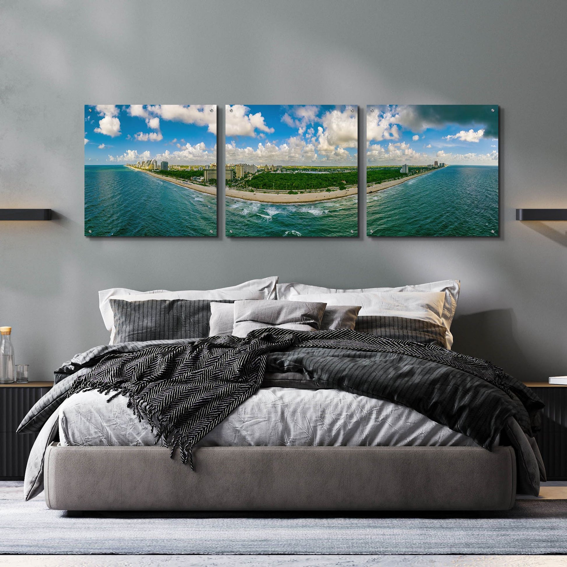 Epic Art 'Beautiful Fort Lauderdale, Florida' by Epic Portfolio, Acrylic Glass Wall Art, 3 Piece Set,72x24