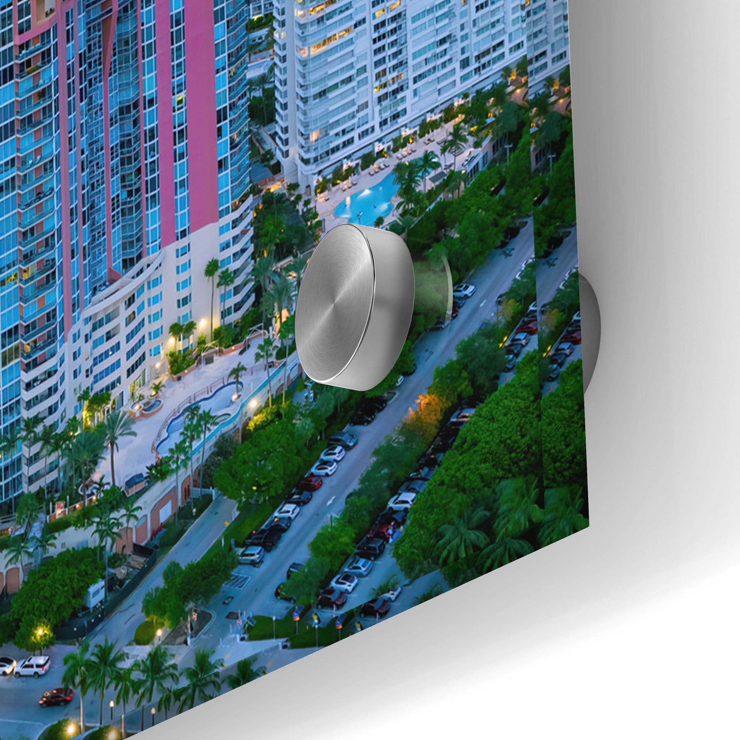 Epic Art 'Miami Citiscape' by Epic Portfolio, Acrylic Glass Wall Art,36x12