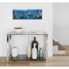 Epic Art 'Miami Citiscape' by Epic Portfolio, Acrylic Glass Wall Art,36x12