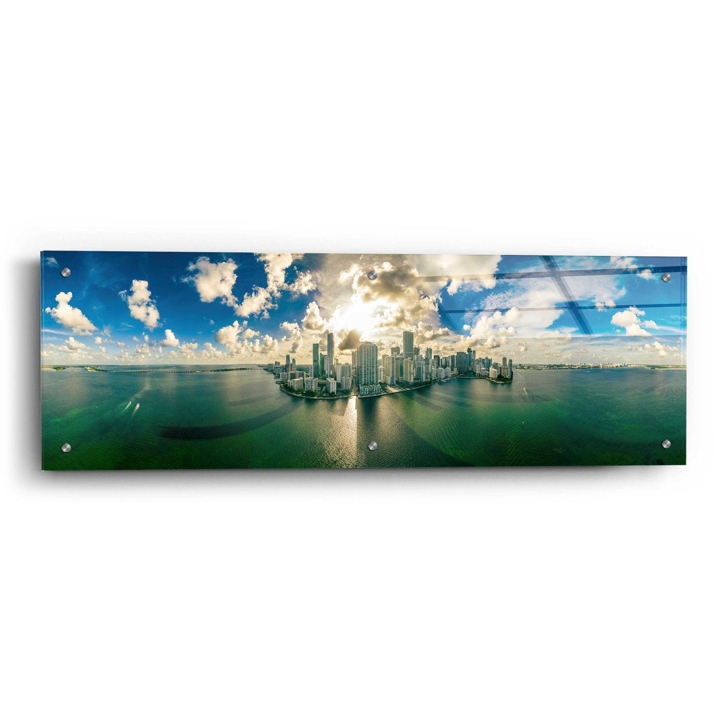 Epic Art 'Florida - Downtown Miami' by Epic Portfolio, Acrylic Glass Wall Art,36x12