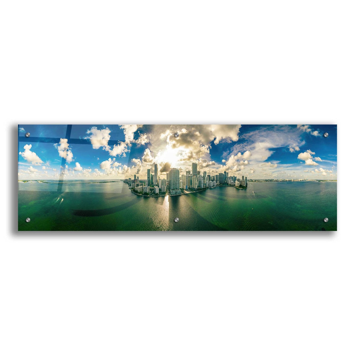 Epic Art 'Florida - Downtown Miami' by Epic Portfolio, Acrylic Glass Wall Art,36x12