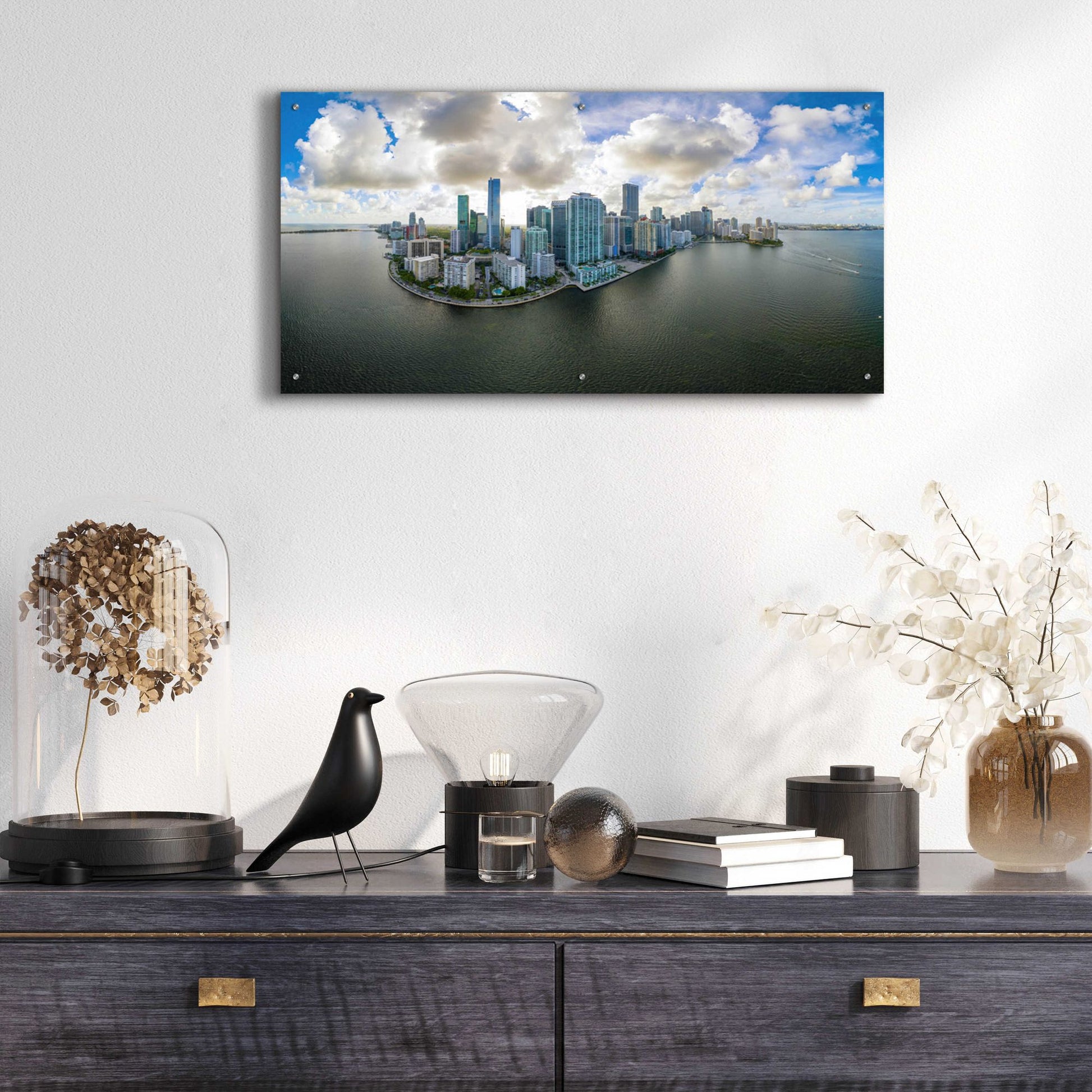 Epic Art 'Miami, Florida' by Epic Portfolio, Acrylic Glass Wall Art,48x24