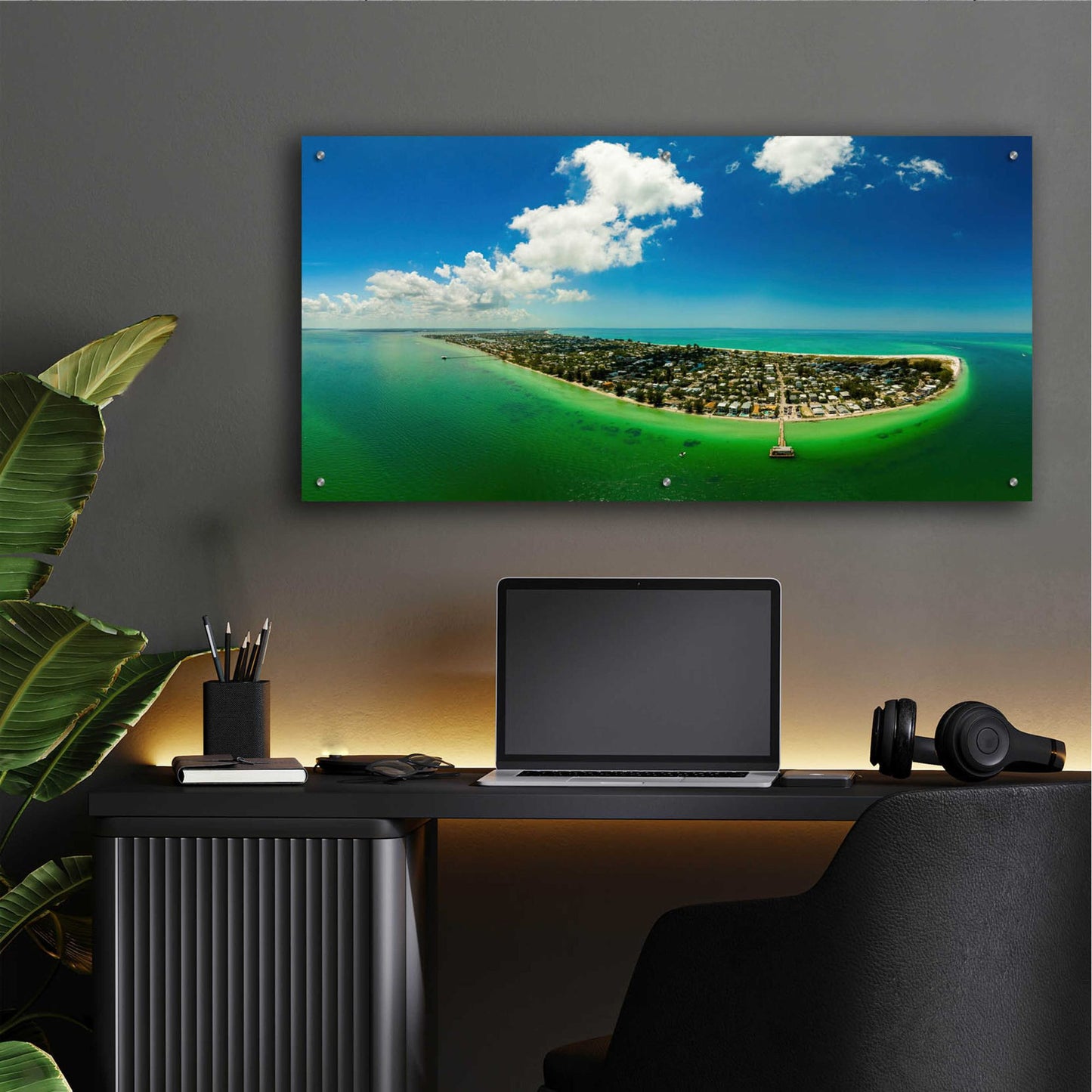 Epic Art 'Emerald Florida' by Epic Portfolio, Acrylic Glass Wall Art,48x24