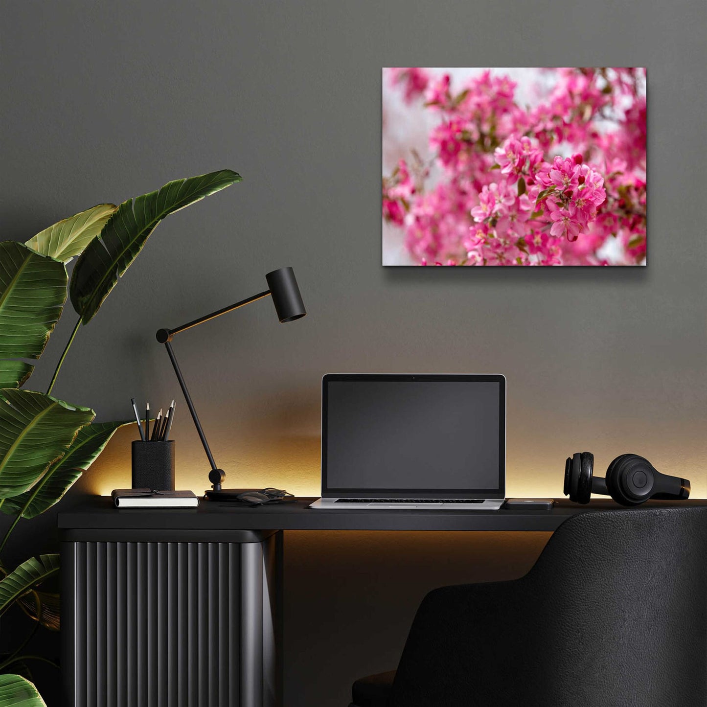 Epic Art 'Pink Floral' by Epic Portfolio, Acrylic Glass Wall Art,16x12