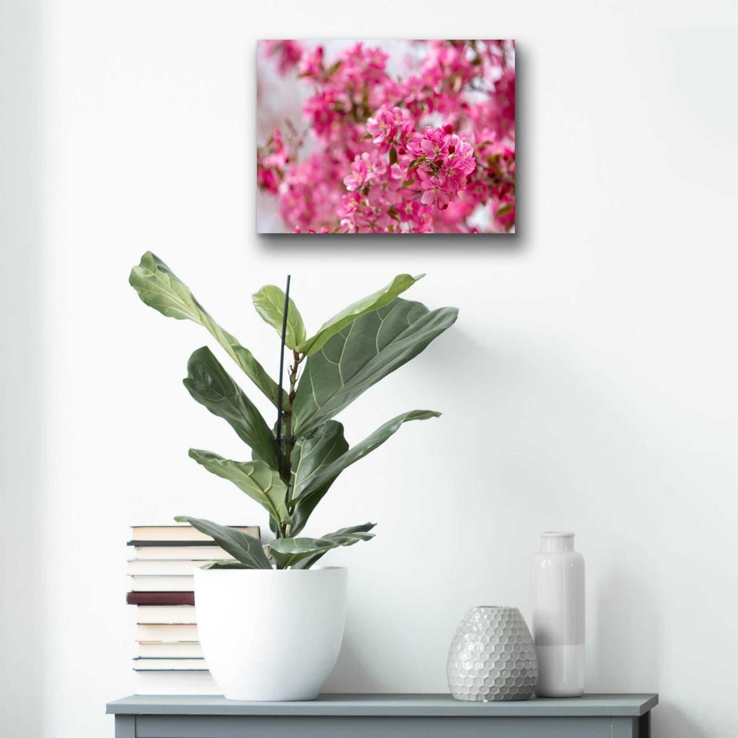 Epic Art 'Pink Floral' by Epic Portfolio, Acrylic Glass Wall Art,16x12