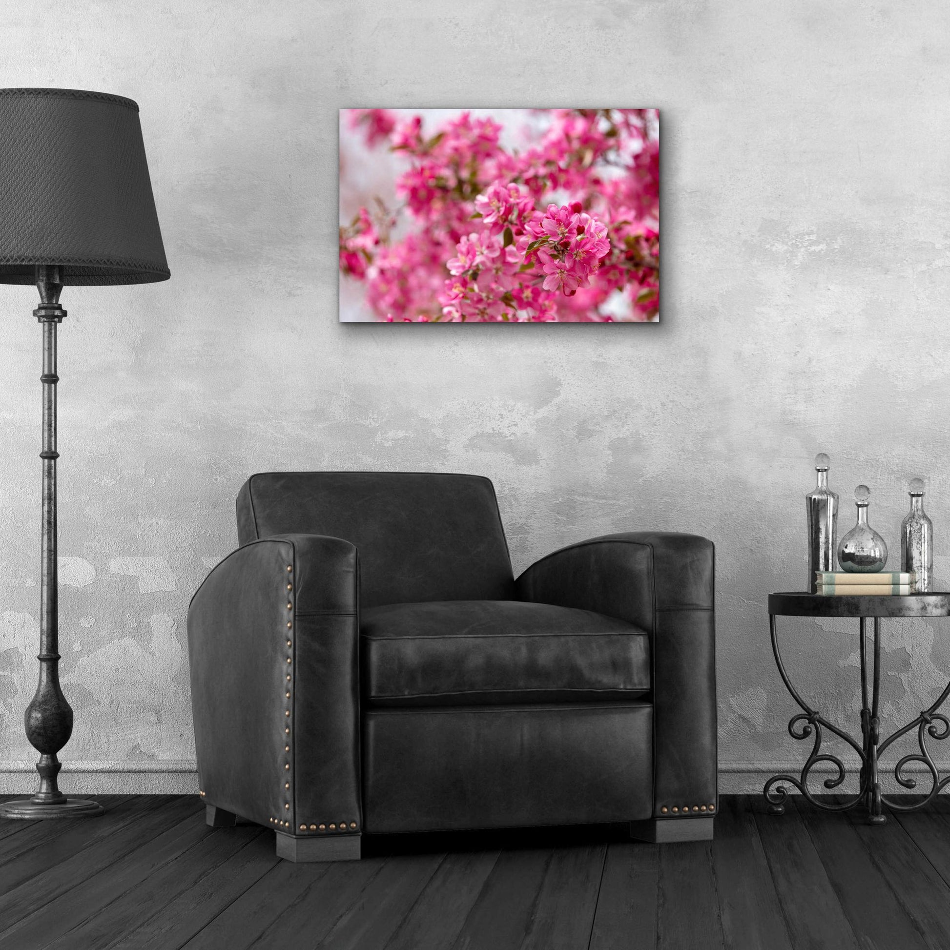 Epic Art 'Pink Floral' by Epic Portfolio, Acrylic Glass Wall Art,24x16