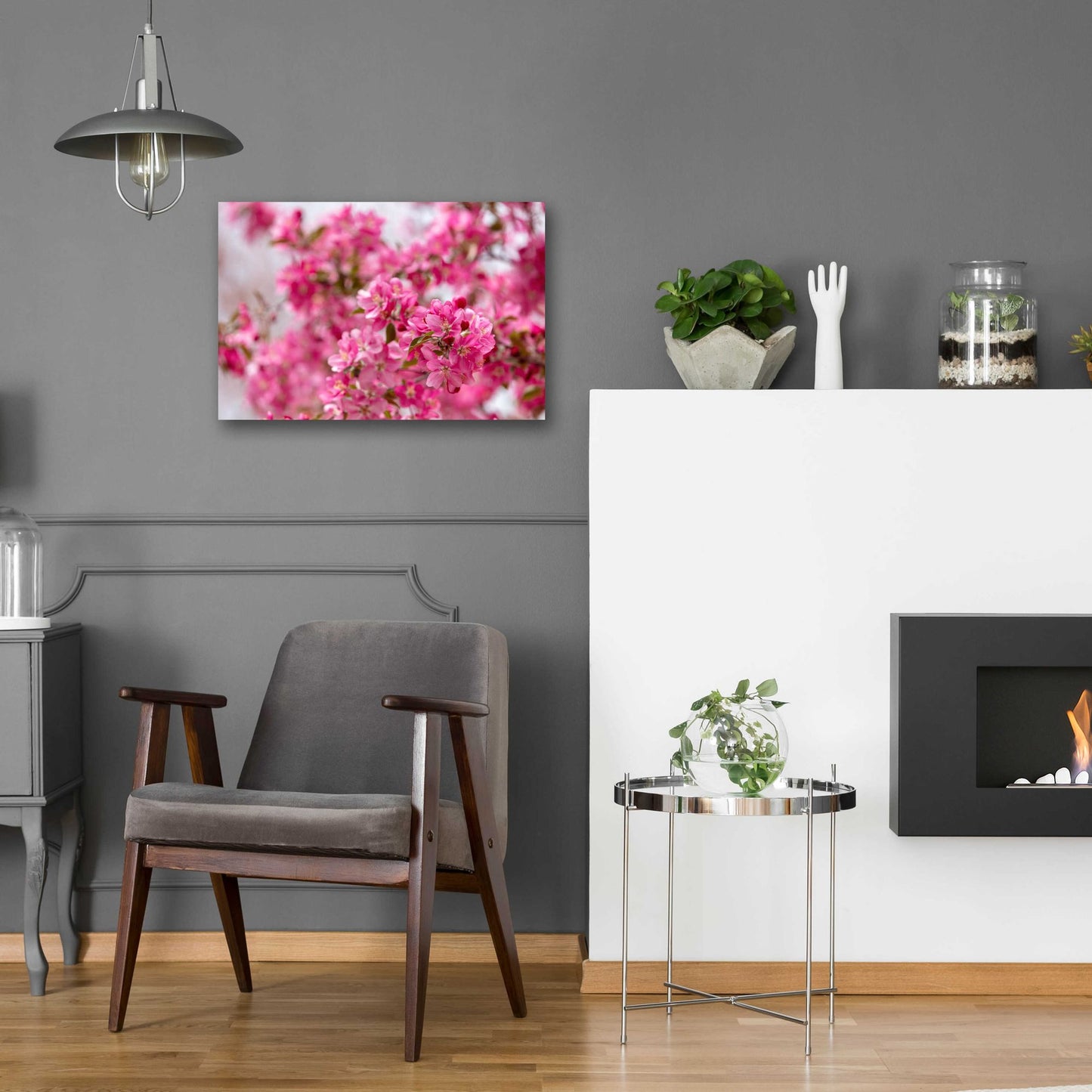 Epic Art 'Pink Floral' by Epic Portfolio, Acrylic Glass Wall Art,24x16