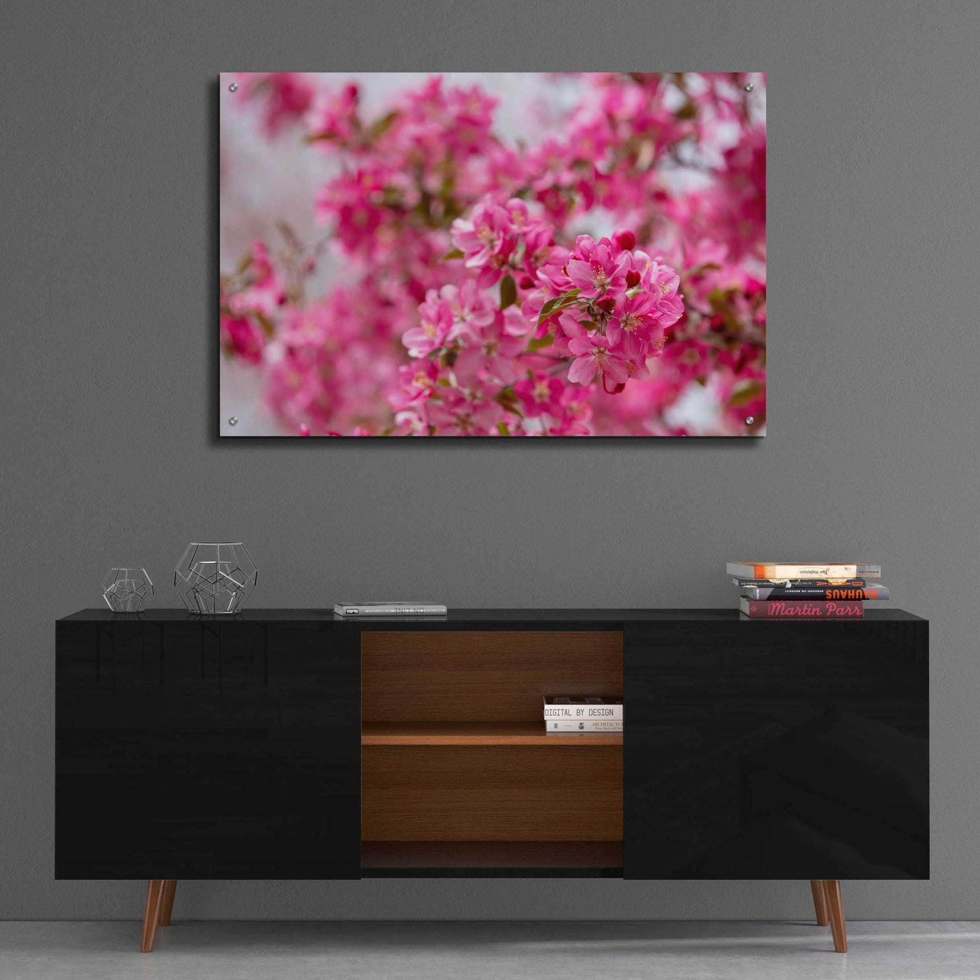 Epic Art 'Pink Floral' by Epic Portfolio, Acrylic Glass Wall Art,36x24