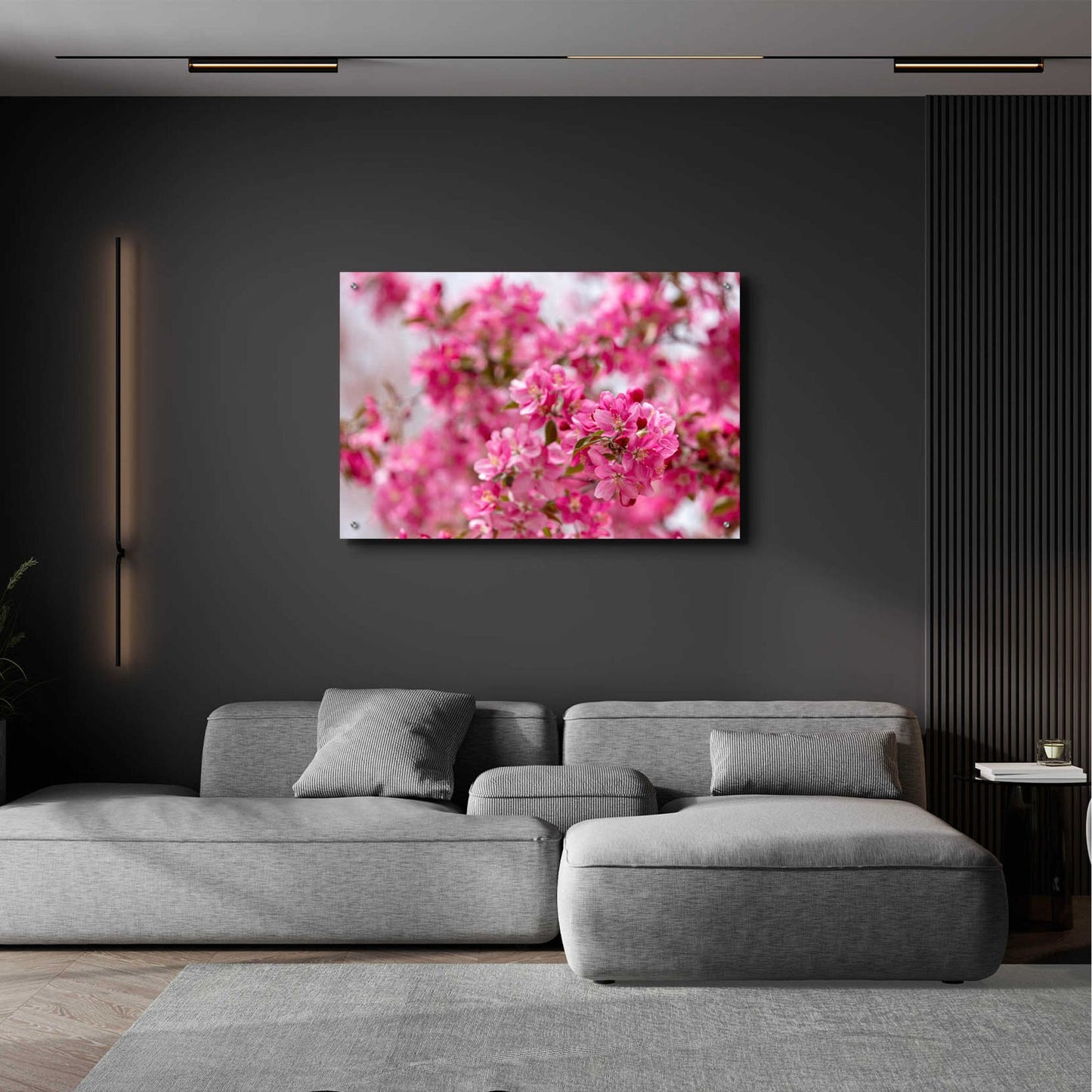 Epic Art 'Pink Floral' by Epic Portfolio, Acrylic Glass Wall Art,36x24