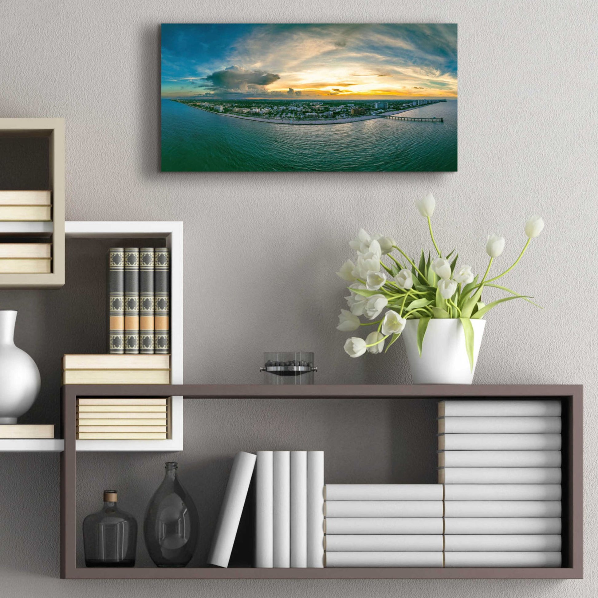 Epic Art 'Deerfield Beach, Florida 2' by Epic Portfolio, Acrylic Glass Wall Art,24x12