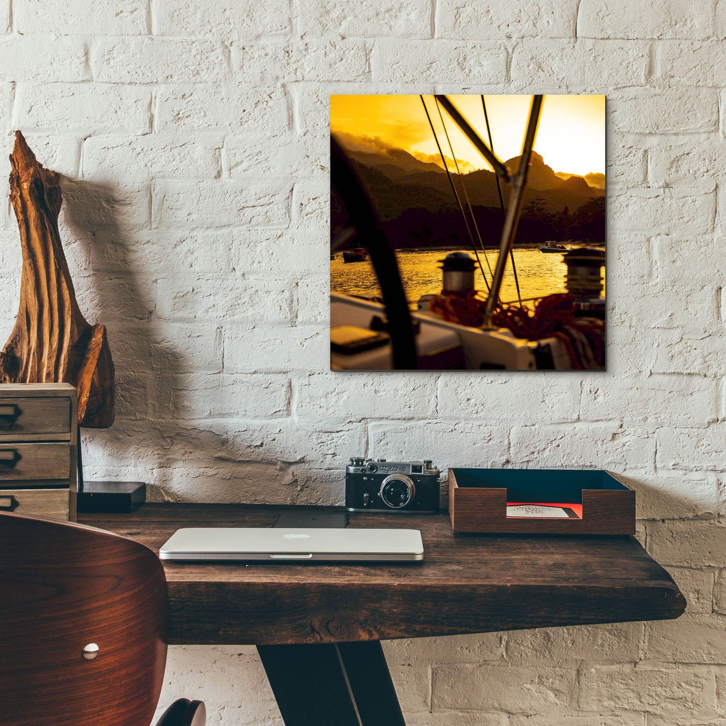 Epic Art 'Golden Sky' by Epic Portfolio, Acrylic Glass Wall Art,12x12