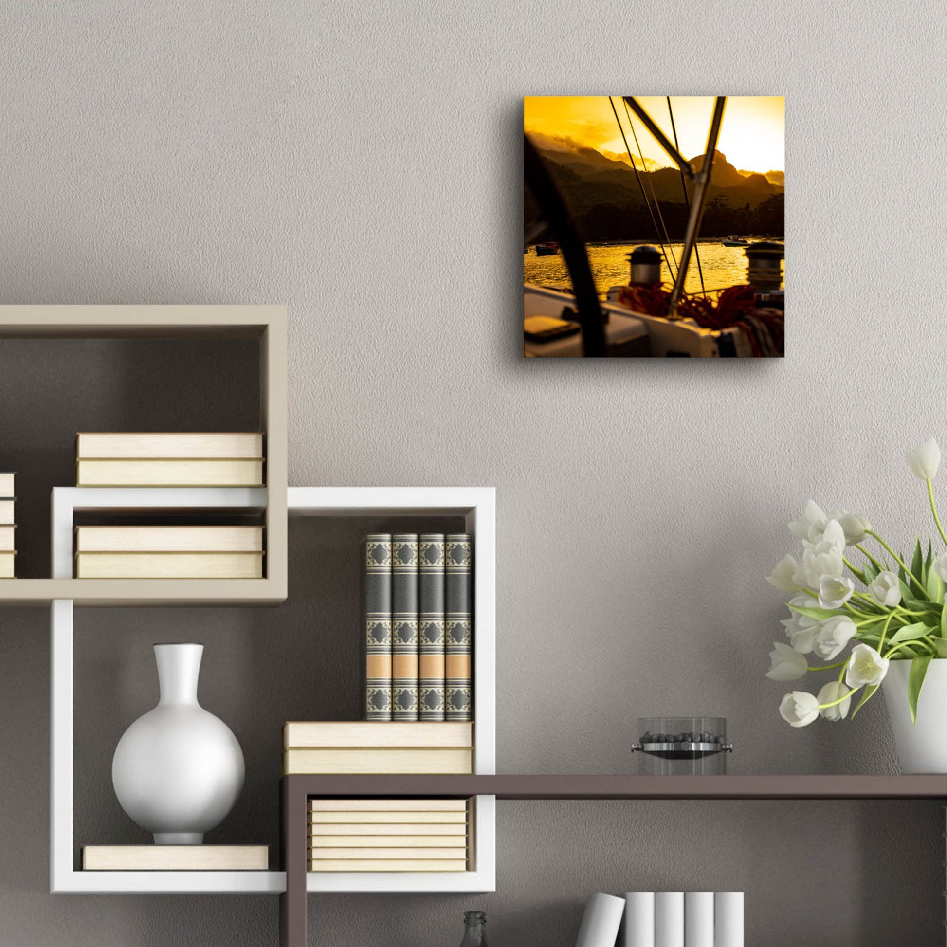 Epic Art 'Golden Sky' by Epic Portfolio, Acrylic Glass Wall Art,12x12