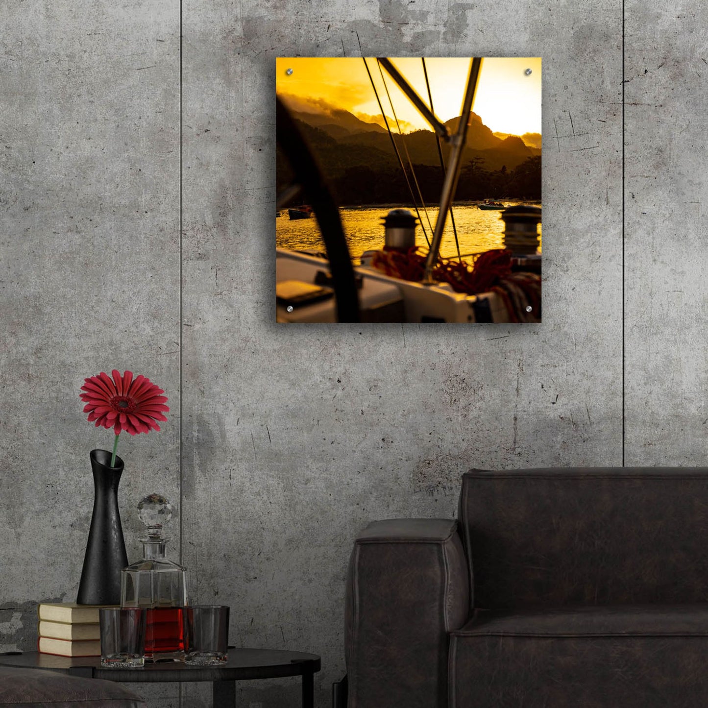 Epic Art 'Golden Sky' by Epic Portfolio, Acrylic Glass Wall Art,24x24