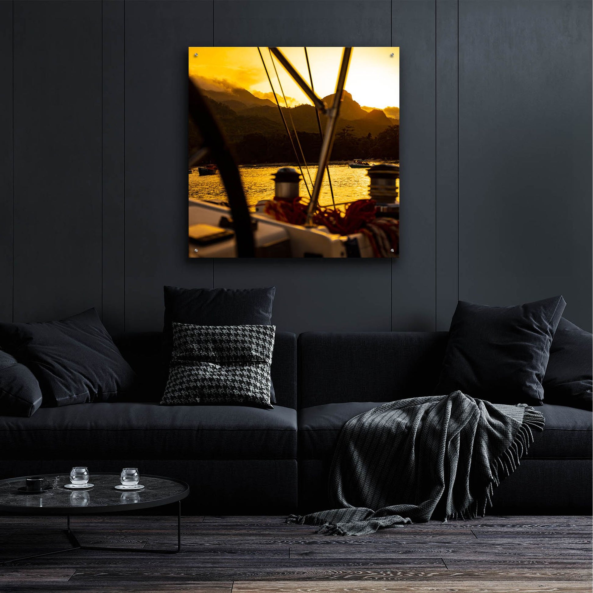 Epic Art 'Golden Sky' by Epic Portfolio, Acrylic Glass Wall Art,36x36