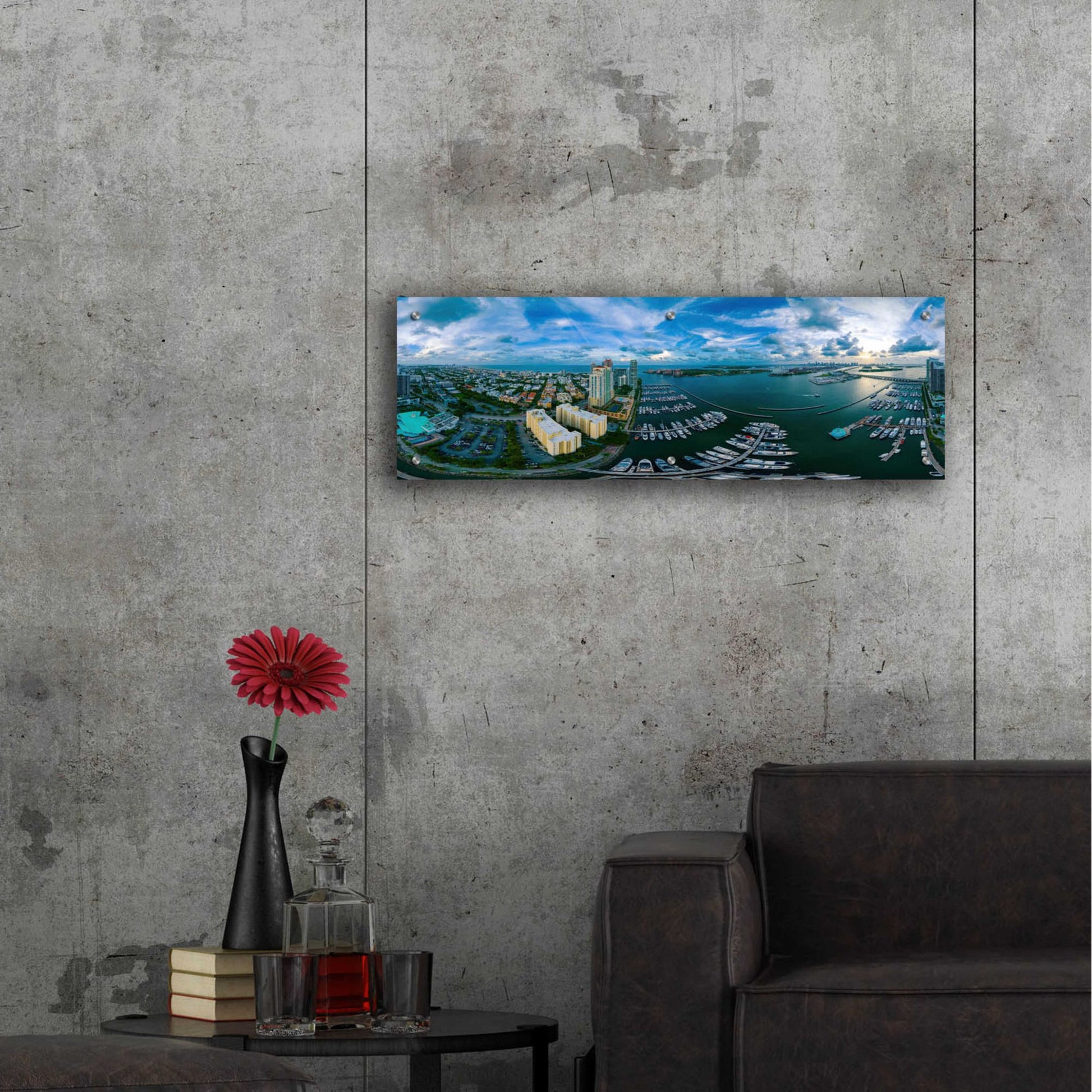 Epic Art 'Miami' by Epic Portfolio, Acrylic Glass Wall Art,36x12