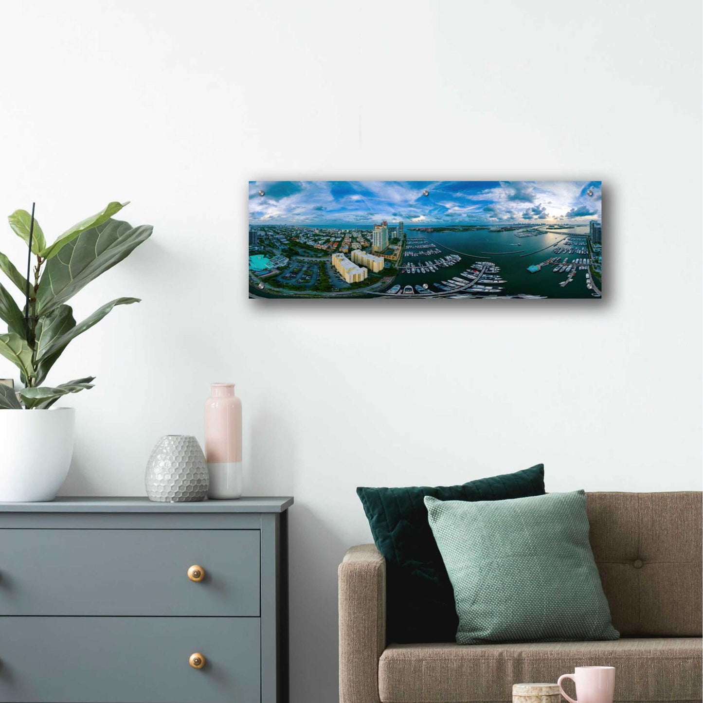 Epic Art 'Miami' by Epic Portfolio, Acrylic Glass Wall Art,36x12