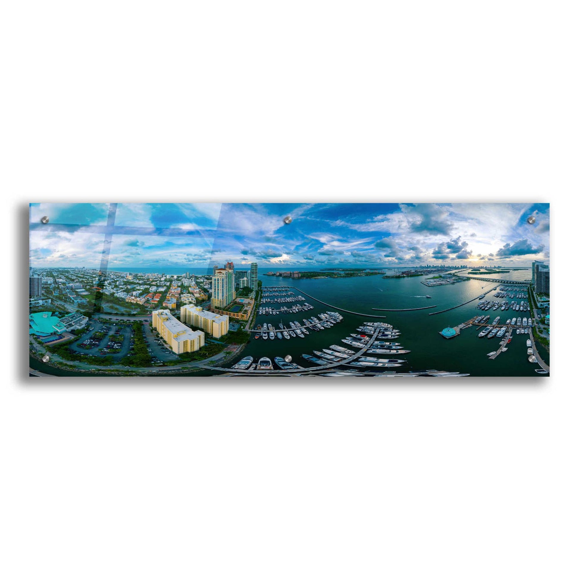 Epic Art 'Miami' by Epic Portfolio, Acrylic Glass Wall Art,36x12