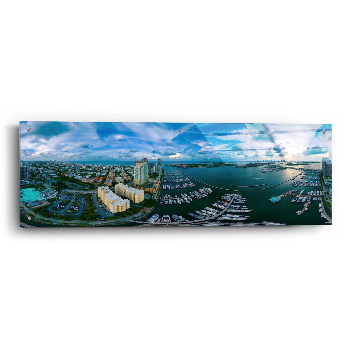 Epic Art 'Miami' by Epic Portfolio, Acrylic Glass Wall Art,48x16