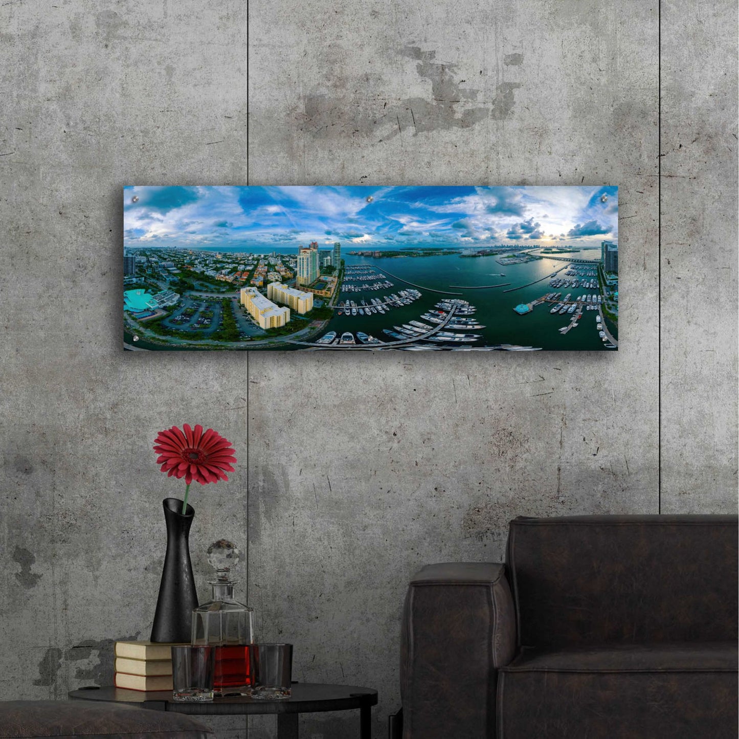 Epic Art 'Miami' by Epic Portfolio, Acrylic Glass Wall Art,48x16