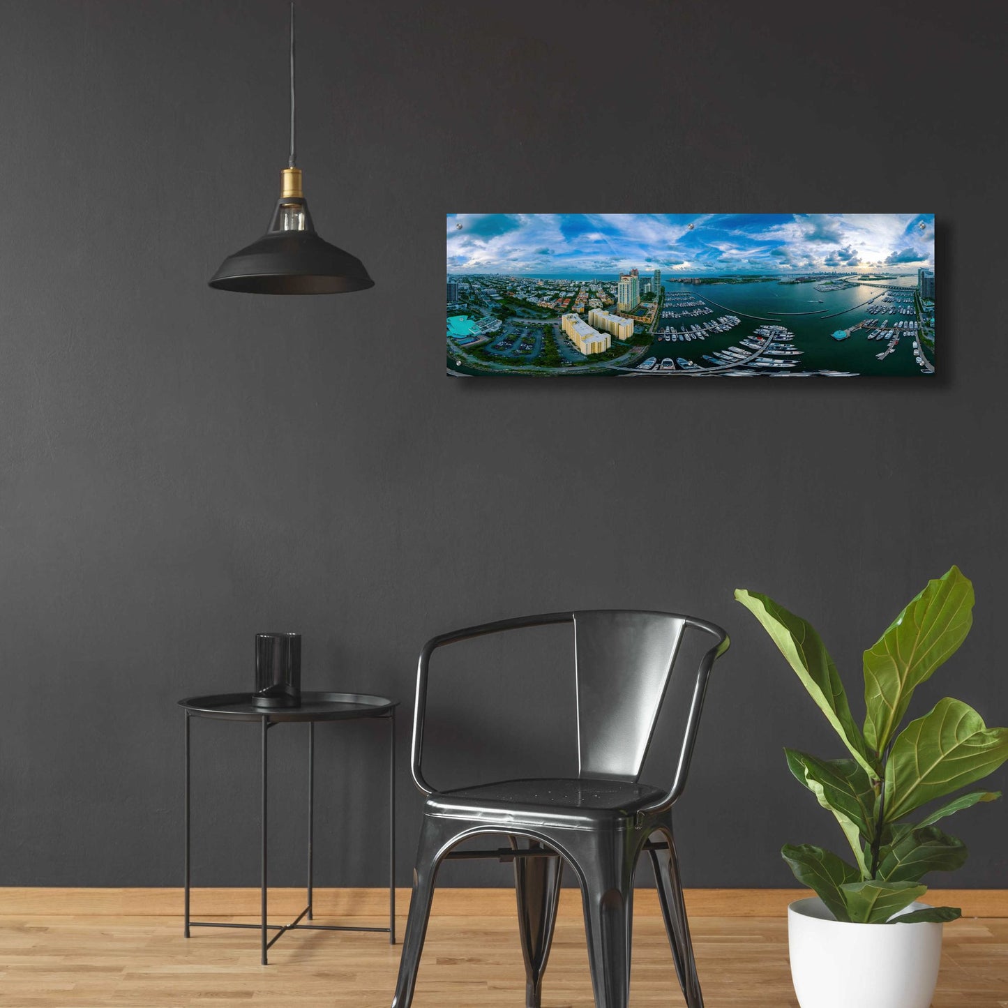 Epic Art 'Miami' by Epic Portfolio, Acrylic Glass Wall Art,48x16