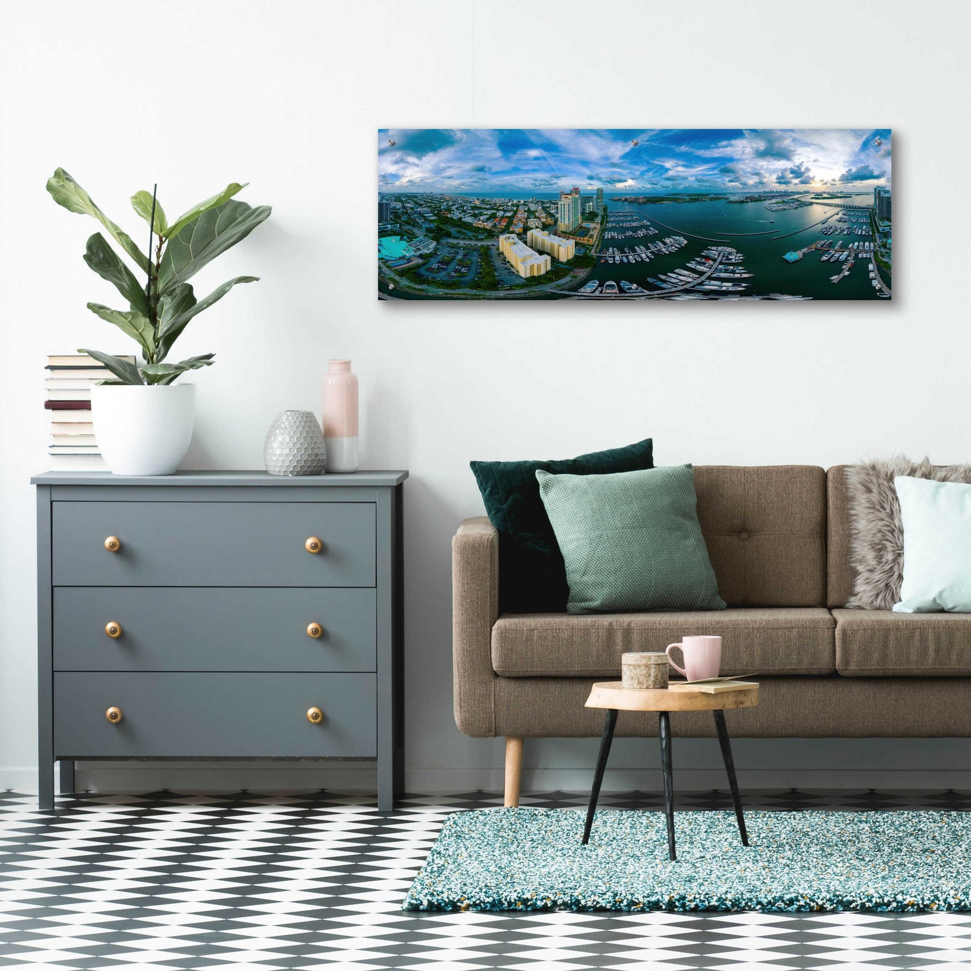 Epic Art 'Miami' by Epic Portfolio, Acrylic Glass Wall Art,48x16